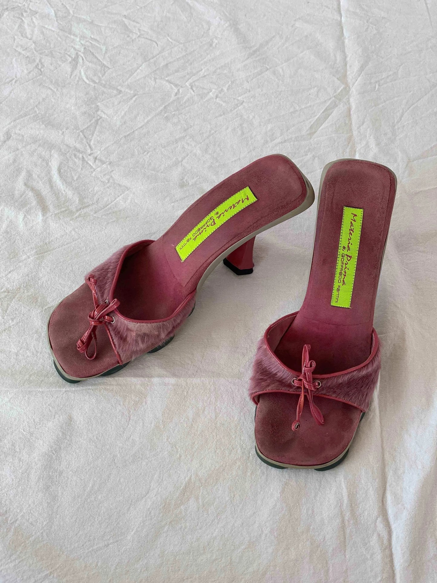 Rare Vintage Materia Prima by Goffredo Fantini Pink Mule Sandals - Balagan Vintage Heels 00s, 90s