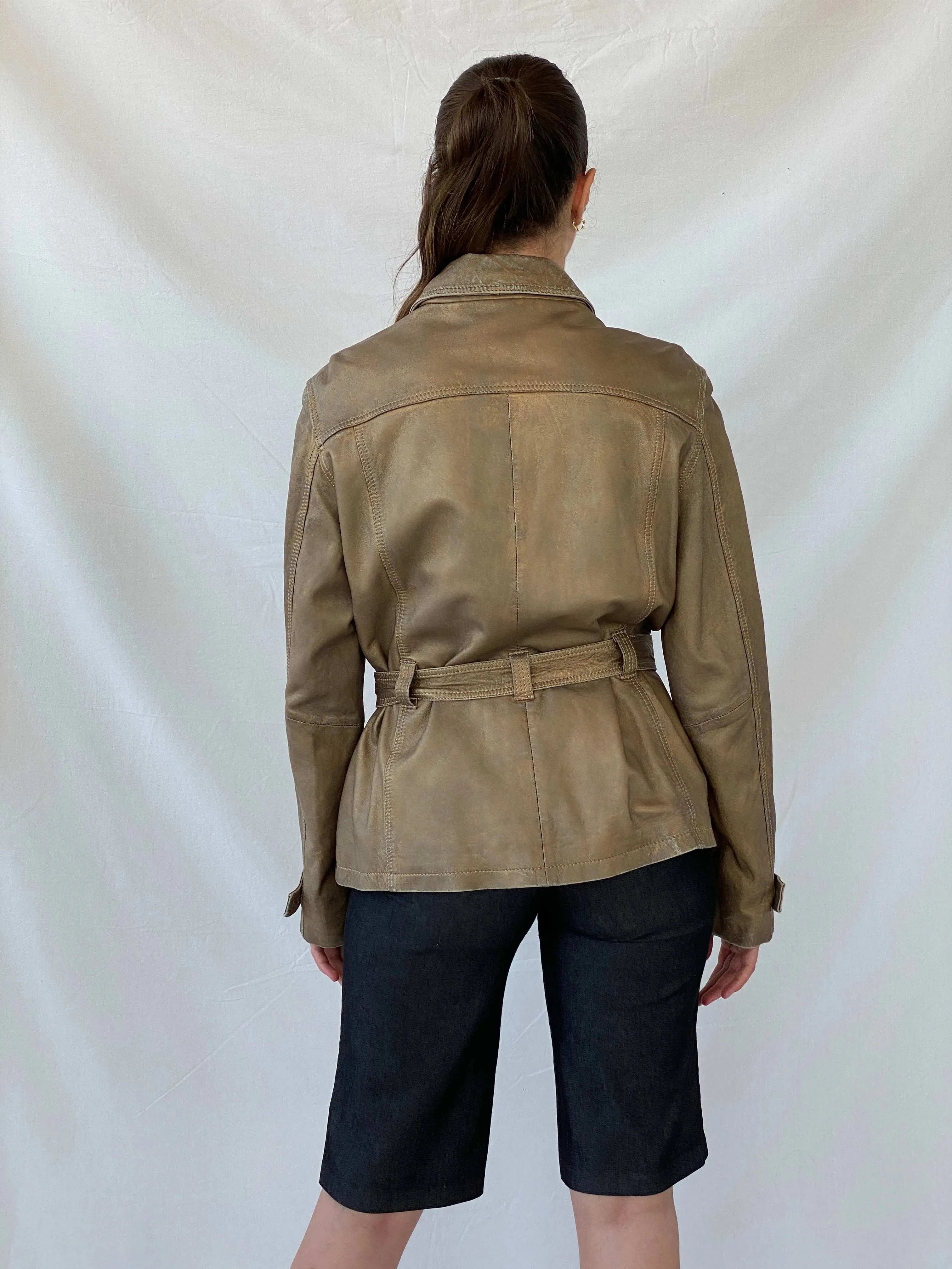 Rick Cardona Designer Metallic Bronze Genuine Leather jacket - L - Balagan Vintage Leather Jacket 90s, Coats&Jackets, Deals, genuine leather jacket, leather jacket, Mira, winter, Women's Leather Jackets