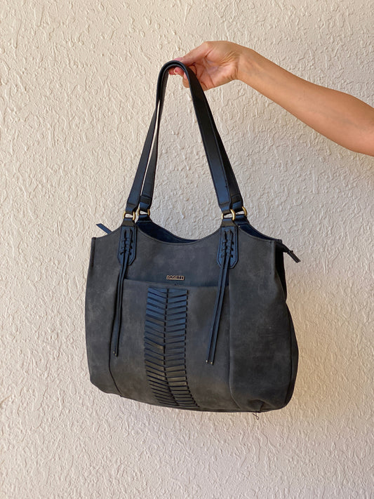 Rosetti Stella Dark Gray Distressed Leather Purse Large Tassel Hobo Shoulder Bag - Balagan Vintage Shoulder Bag 00s, 90s, bag, handbag, NEW IN, shoulder bag, Y2K