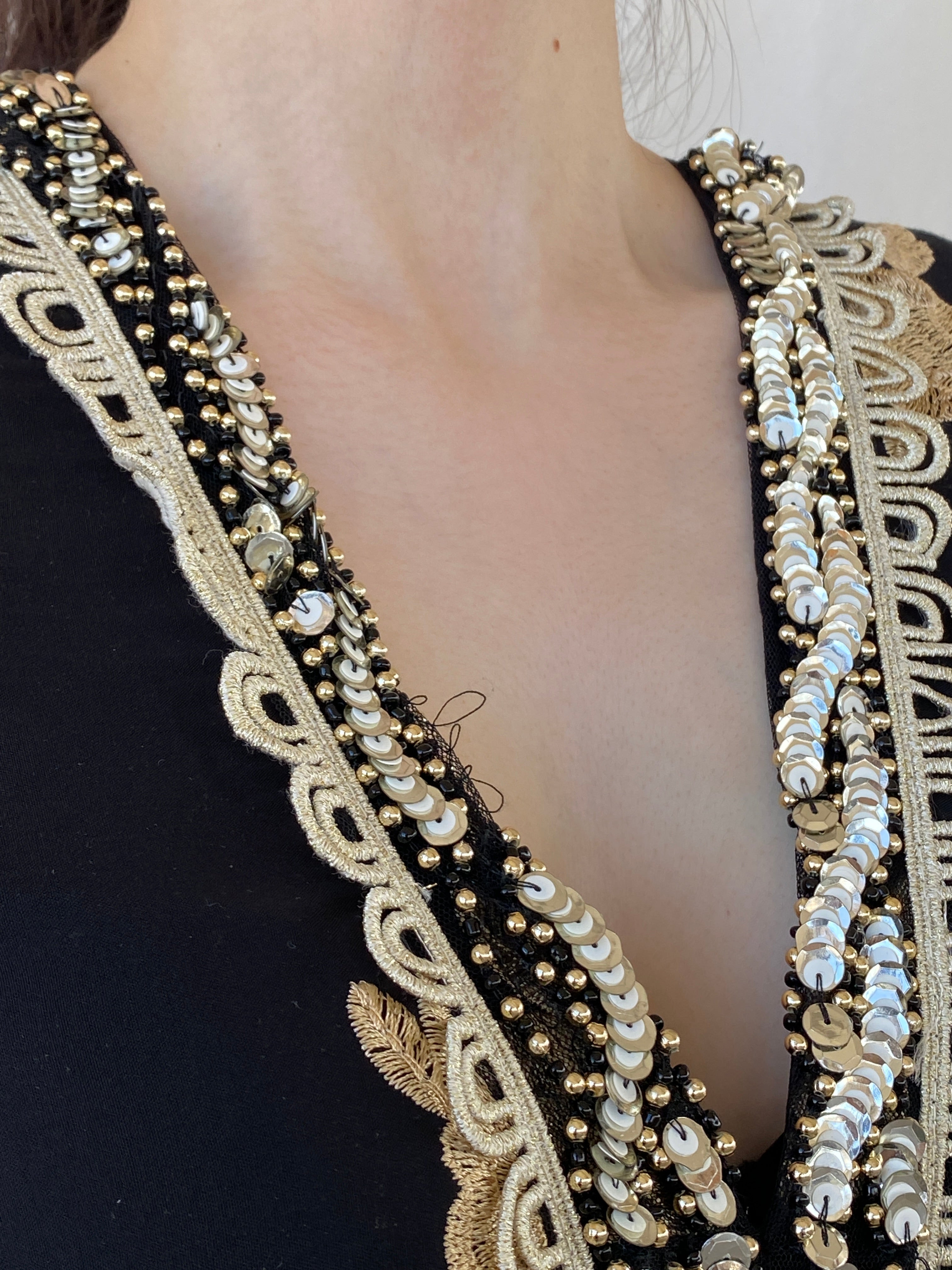 Statement Laurie & Joe Black Boho Core Embellished Indie Short Dress - M - Balagan Vintage Midi Dress Ayah, black dress, Boho, consignment, dress, Janan, midi dress, NEW IN, vintage dress, Wedding Guest