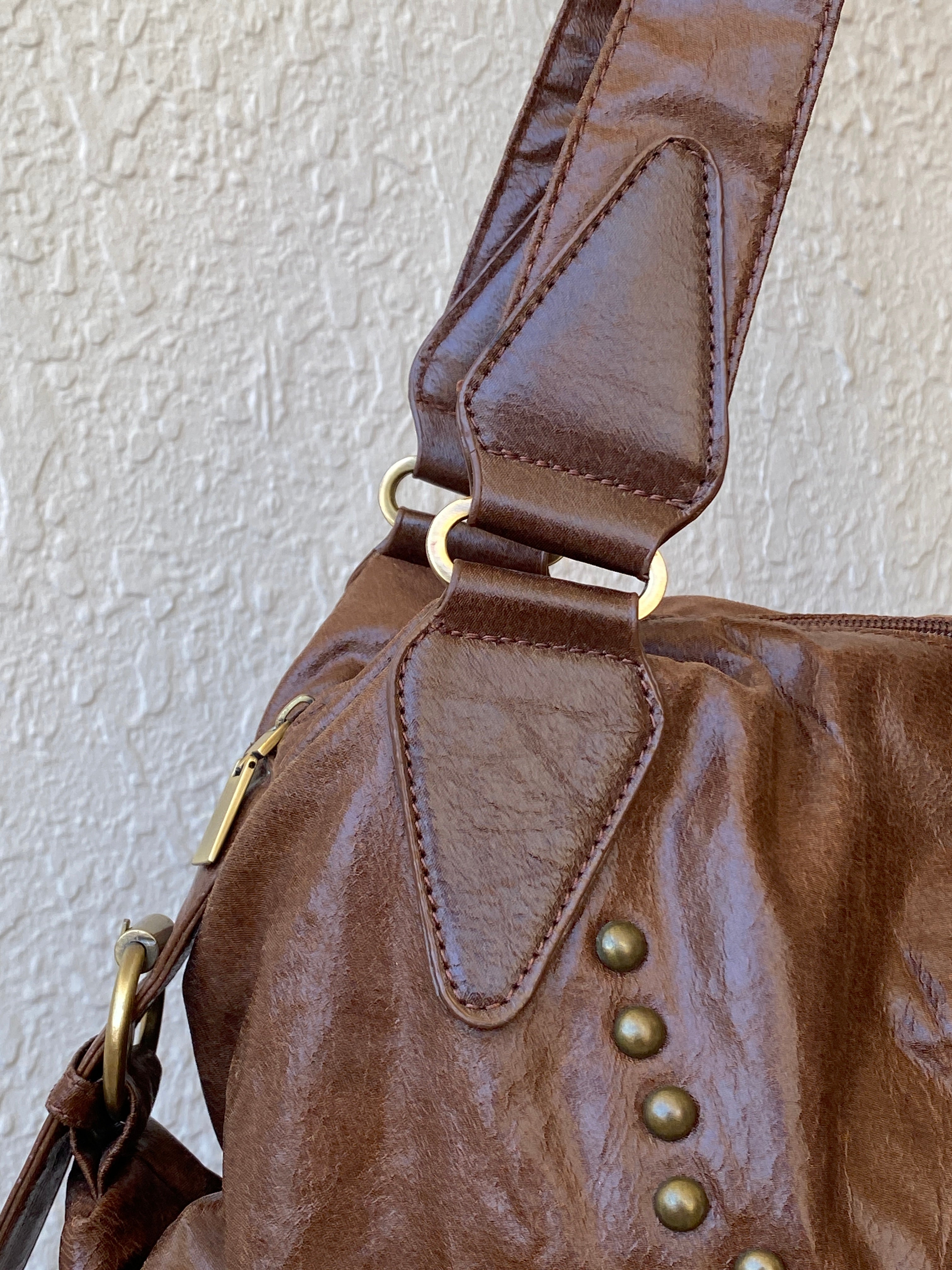 Stunning MARC PICARD Brown Purse Western Bronze Studded Shoulder Bag - Balagan Vintage Shoulder Bag 00s, 90s, bag, cowboy, NEW IN, shoulder bag, Y2K