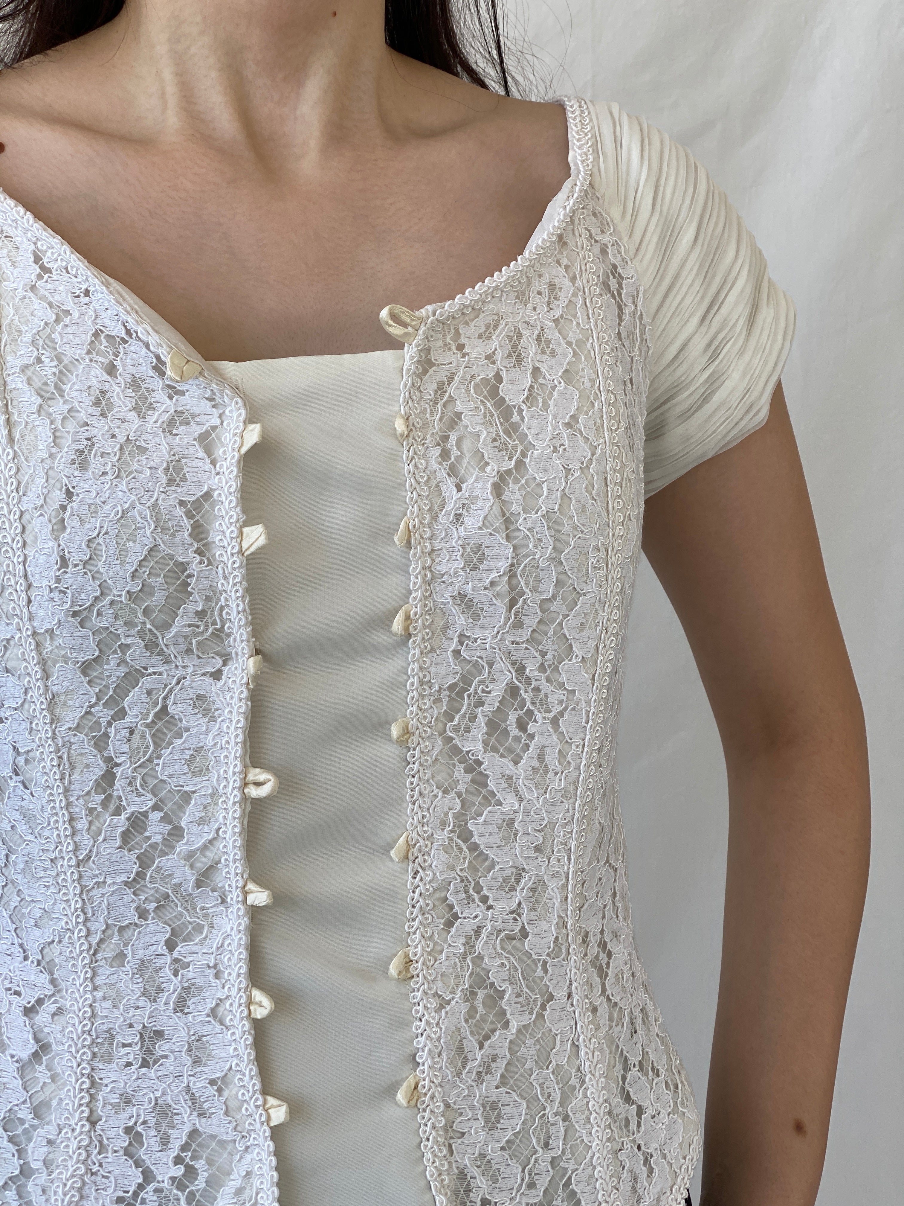 Stunning Vintage 90s Jean Allen London Lace Bustier Victorian Boned Corset Top - S - Balagan Vintage Sleeveless Top 00s, Ayah, beaded, consignment, designer, Janan, NEW IN, rare find, rare vintage, summer, women top