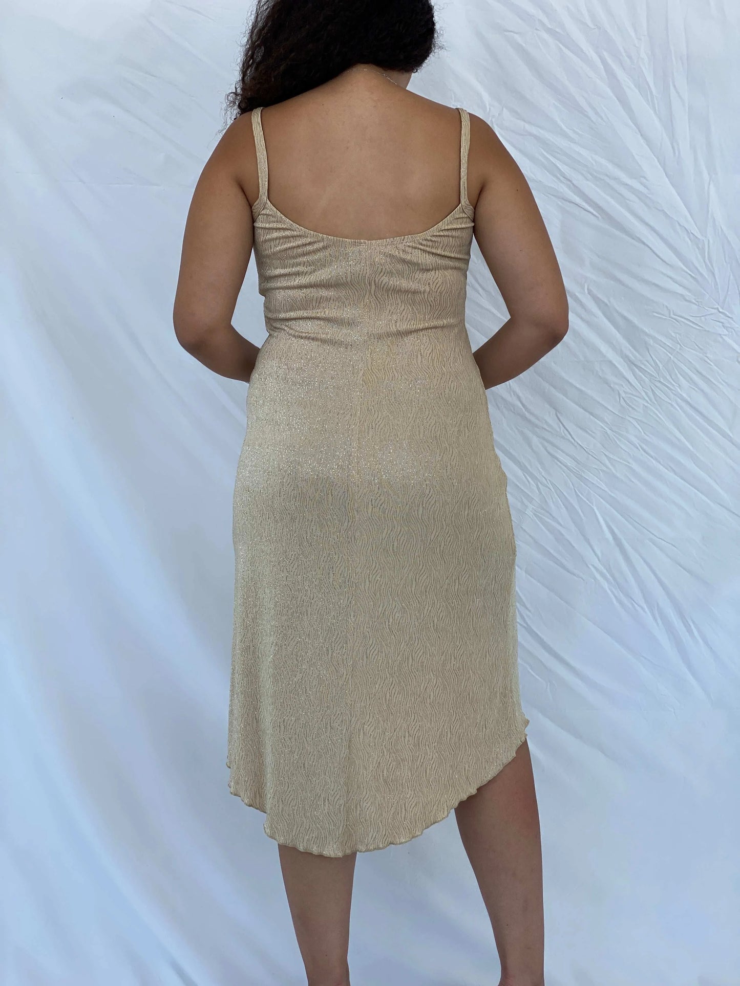 Stunning Vintage Purple Patch Shimmery Gold Midi Dress - L - Balagan Vintage Midi Dress 00s, 90s, 90s dress, Deals, Dina, floral dress, midi dress, Wedding Guest