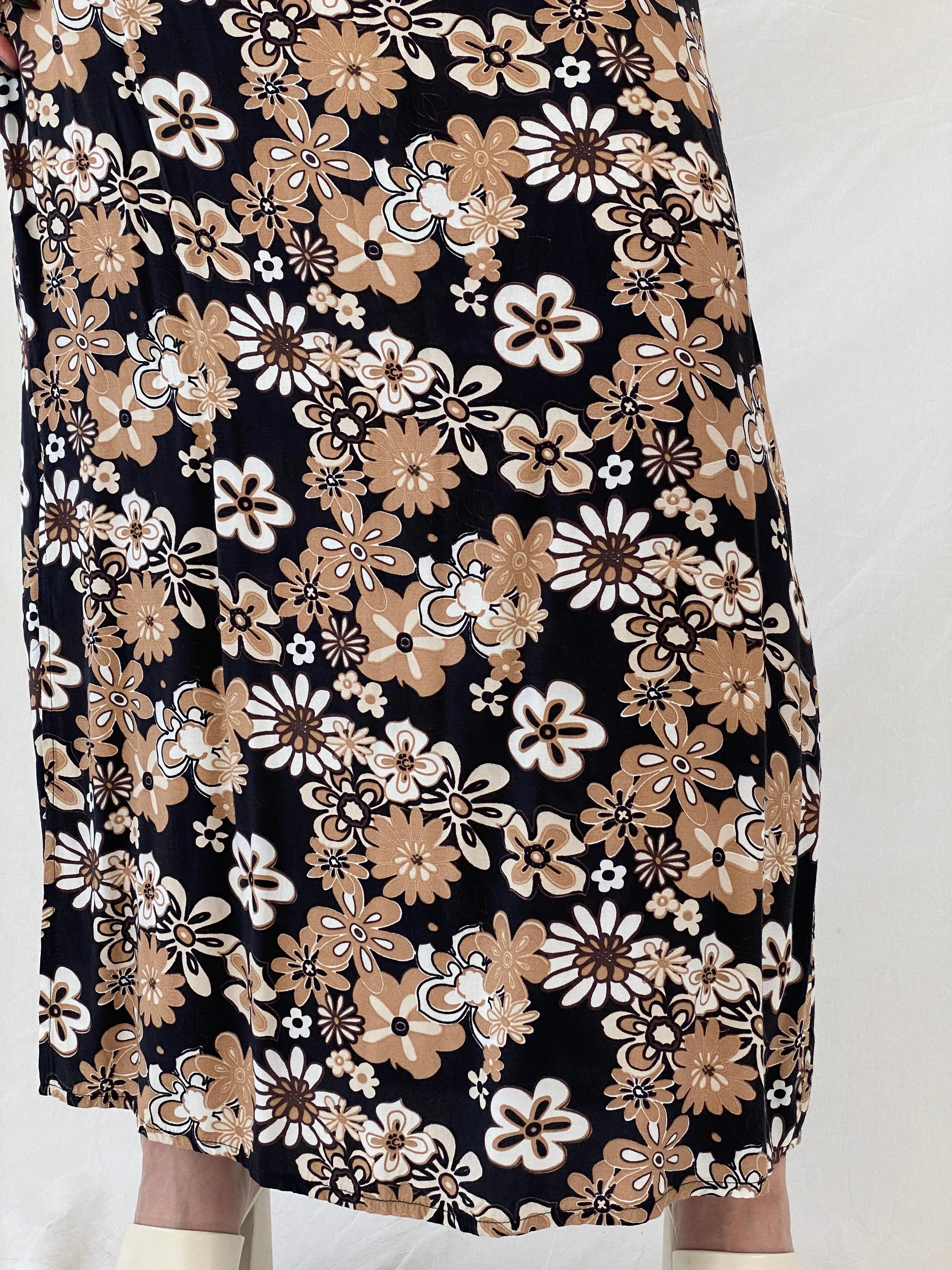 Tom Tailor Black Floral Maxi Skirt - L - Balagan Vintage Maxi Skirt Ayah, floral, floral print, floral skirt, maxi skirt, skirt