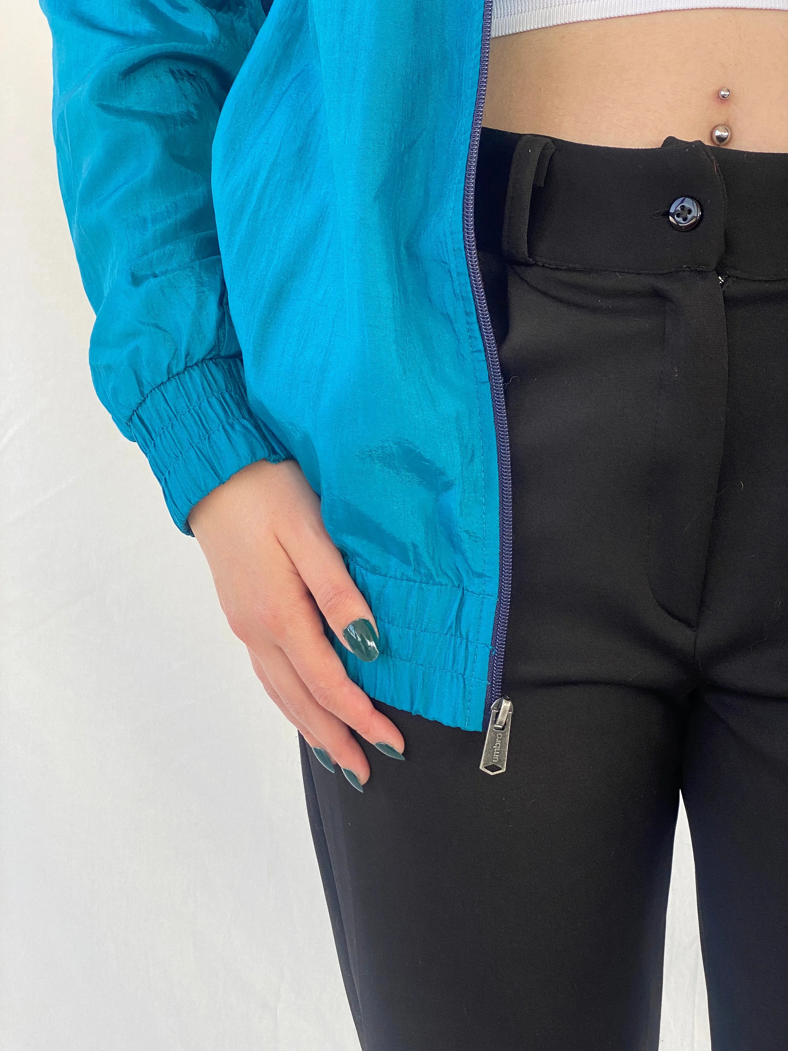 Umbro Premier Blue Color-block Women’s Windbreaker Track Jacket - S - Balagan Vintage Windbreaker Jacket 00s, Ayah, consignment, Melika, vintage, vintage windbreaker, windbreaker, windbreaker jacket, women