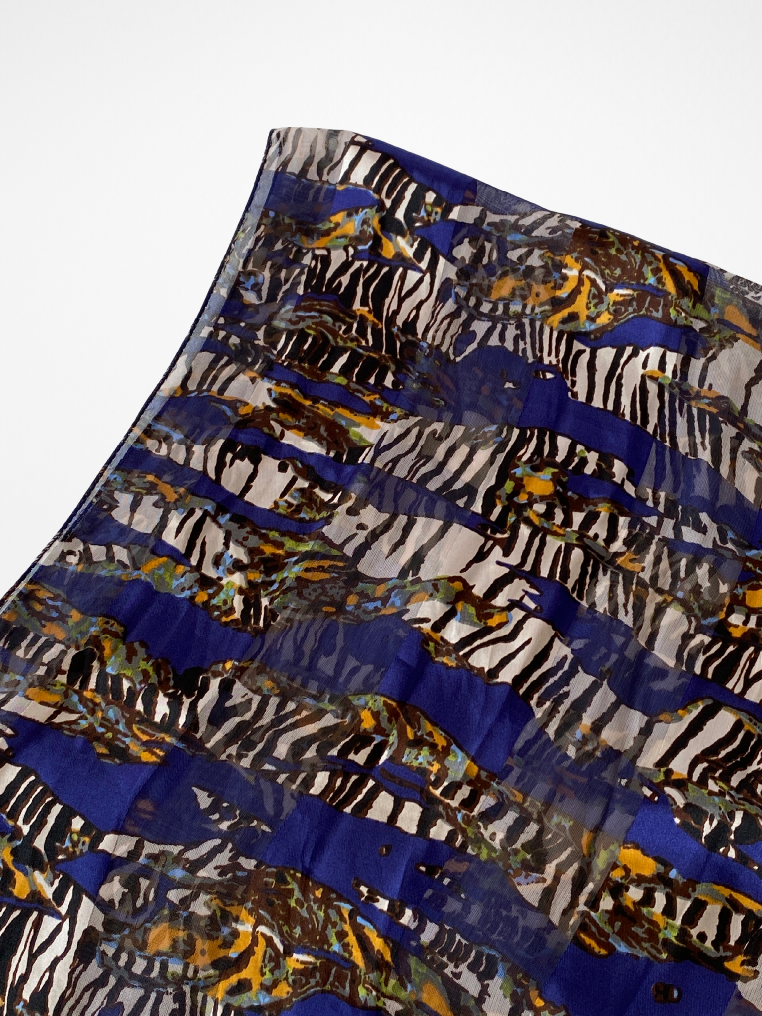 Unique Rectangular Blue Animal Print - Like Stripes Scarf - Balagan Vintage Scarf 00s, multicolored, NEW IN, scarf, summer