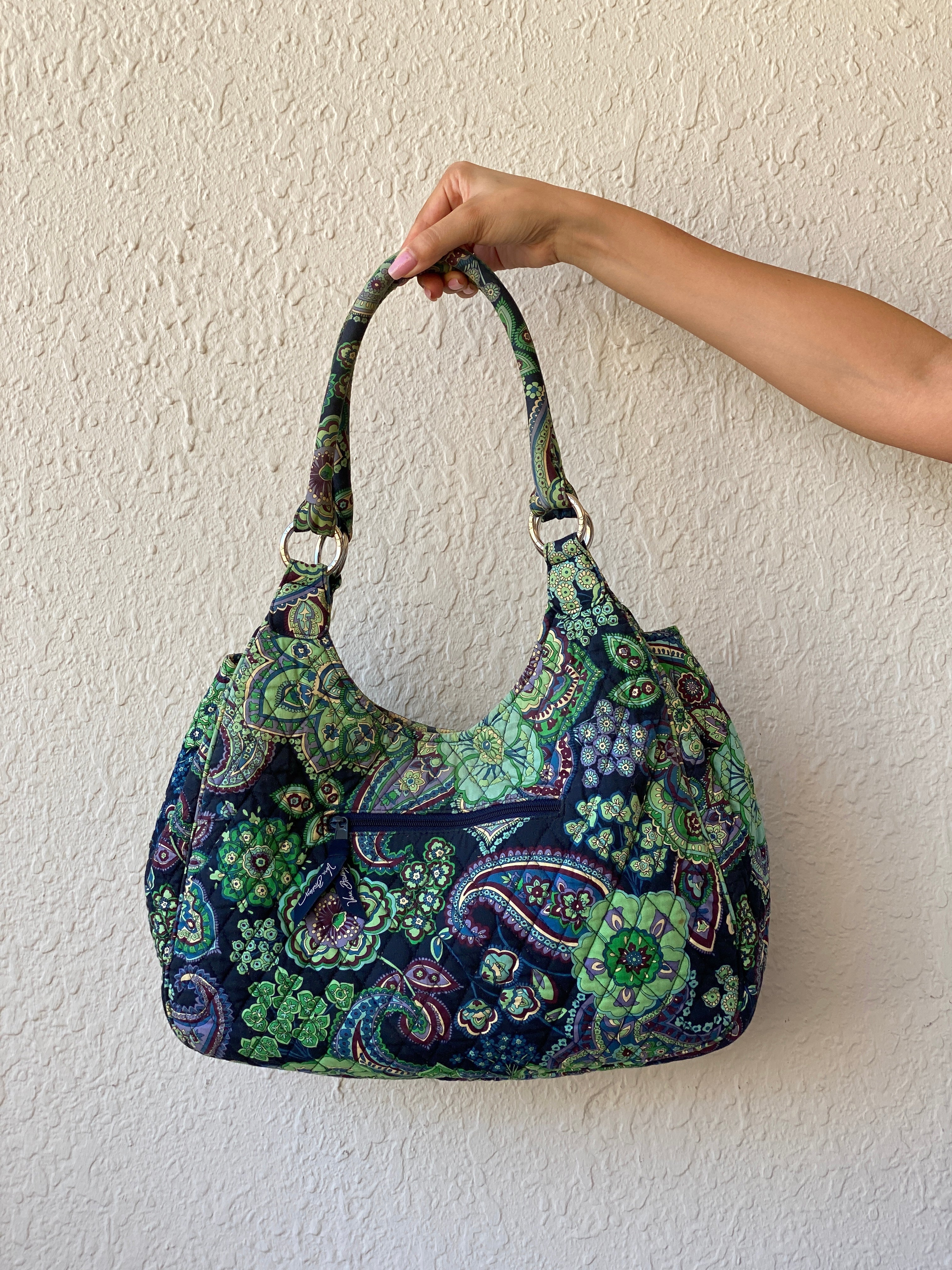 Vera Bradley Rhapsody Blue Green Paisley Print Tote Quilted Shoulder Bag - Balagan Vintage Shoulder Bag 00s, 90s, bag, floral, shoulder bag, Y2K