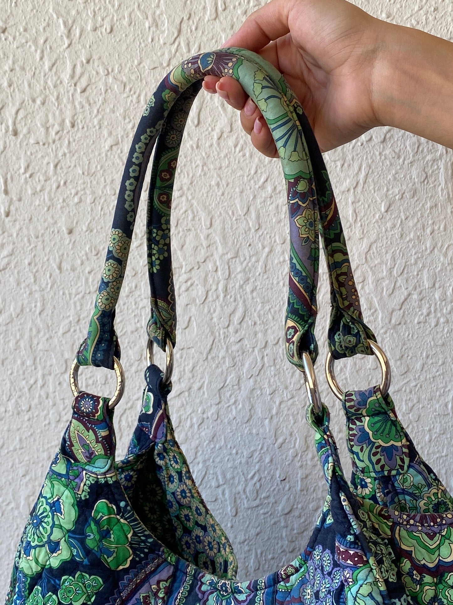 Vera Bradley Rhapsody Blue Green Paisley Print Tote Quilted Shoulder Bag - Balagan Vintage Shoulder Bag 00s, 90s, bag, floral, shoulder bag, Y2K