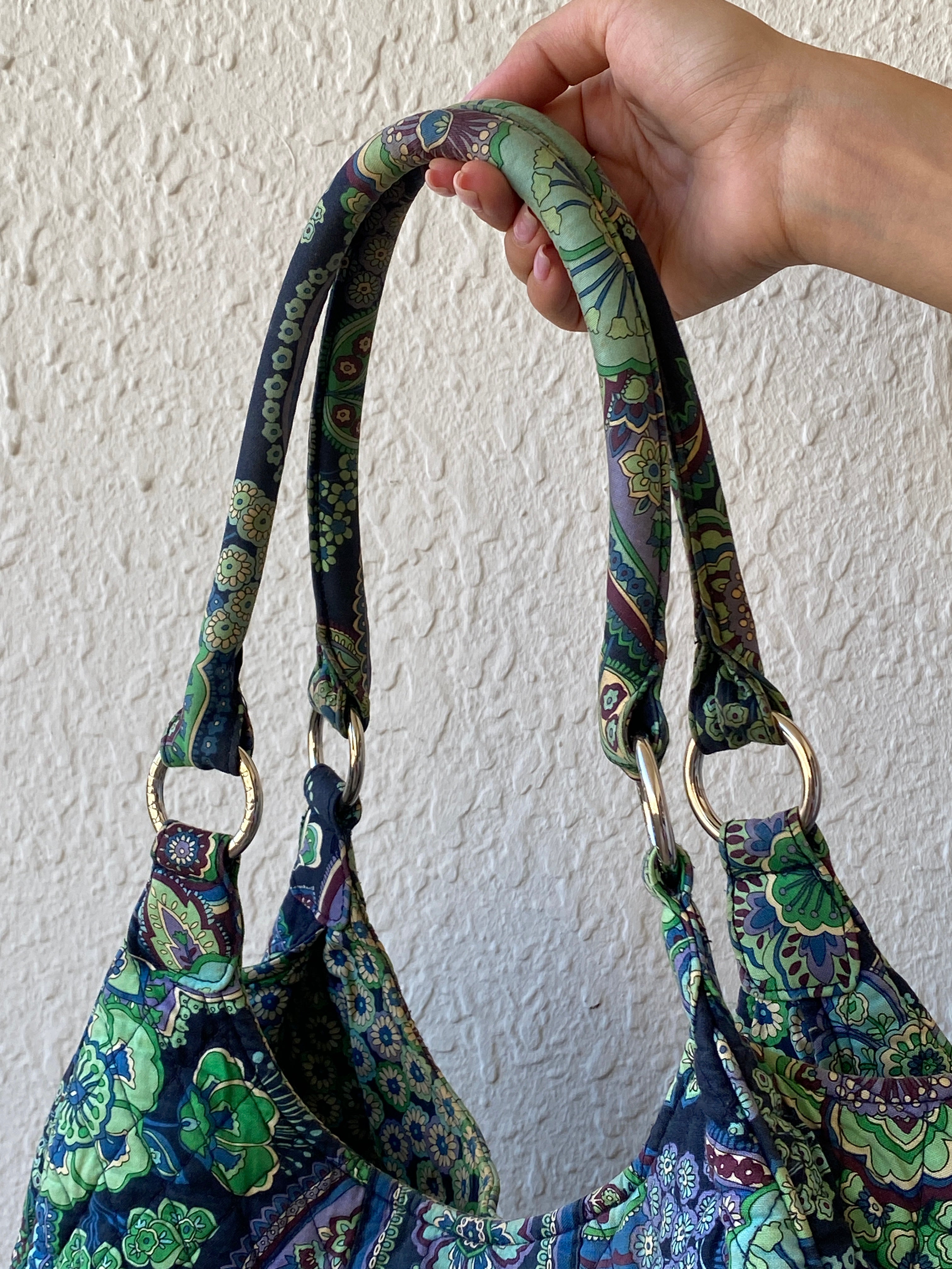 Vera Bradley Rhapsody Blue Green Paisley Print Tote Quilted Shoulder Bag - Balagan Vintage Shoulder Bag 00s, 90s, bag, floral, shoulder bag, Y2K