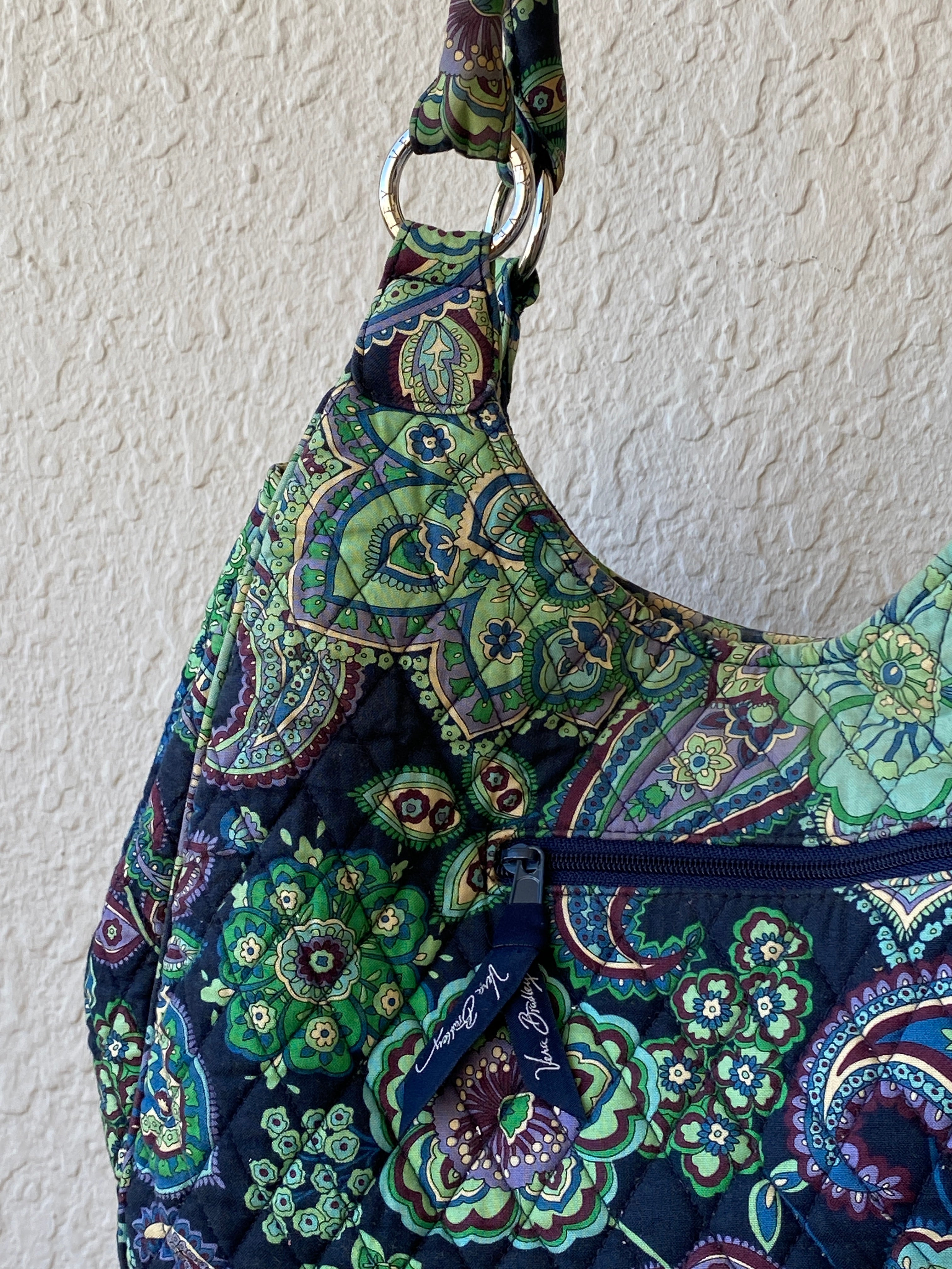 Vera Bradley Rhapsody Blue Green Paisley Print Tote Quilted Shoulder Bag - Balagan Vintage Shoulder Bag 00s, 90s, bag, floral, shoulder bag, Y2K