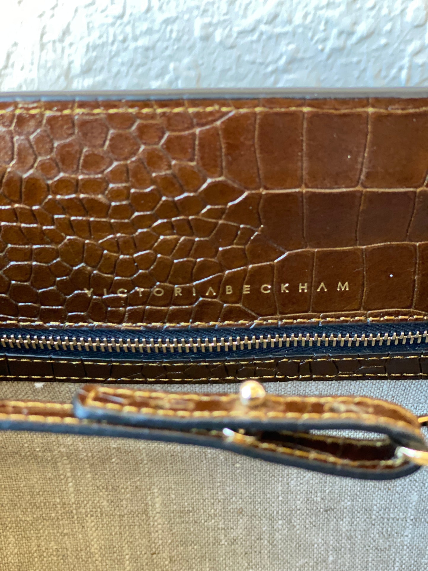 Victoria Beckham Large Chocolate Brown Leather Croc Effect Women's Bag - Balagan Vintage Shoulder Bag 00s, 90s, bag, consignment, genuine leather, Hala, NEW IN, shoulder bag, summer, Y2K