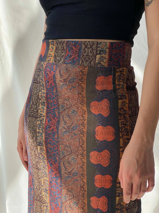 Vintage 00s Bohemian Midi Pencil Skirt - S - Balagan Vintage Midi Skirt 00s, consignment, Deals, midi skirt, Mira, Tojan, women skirt