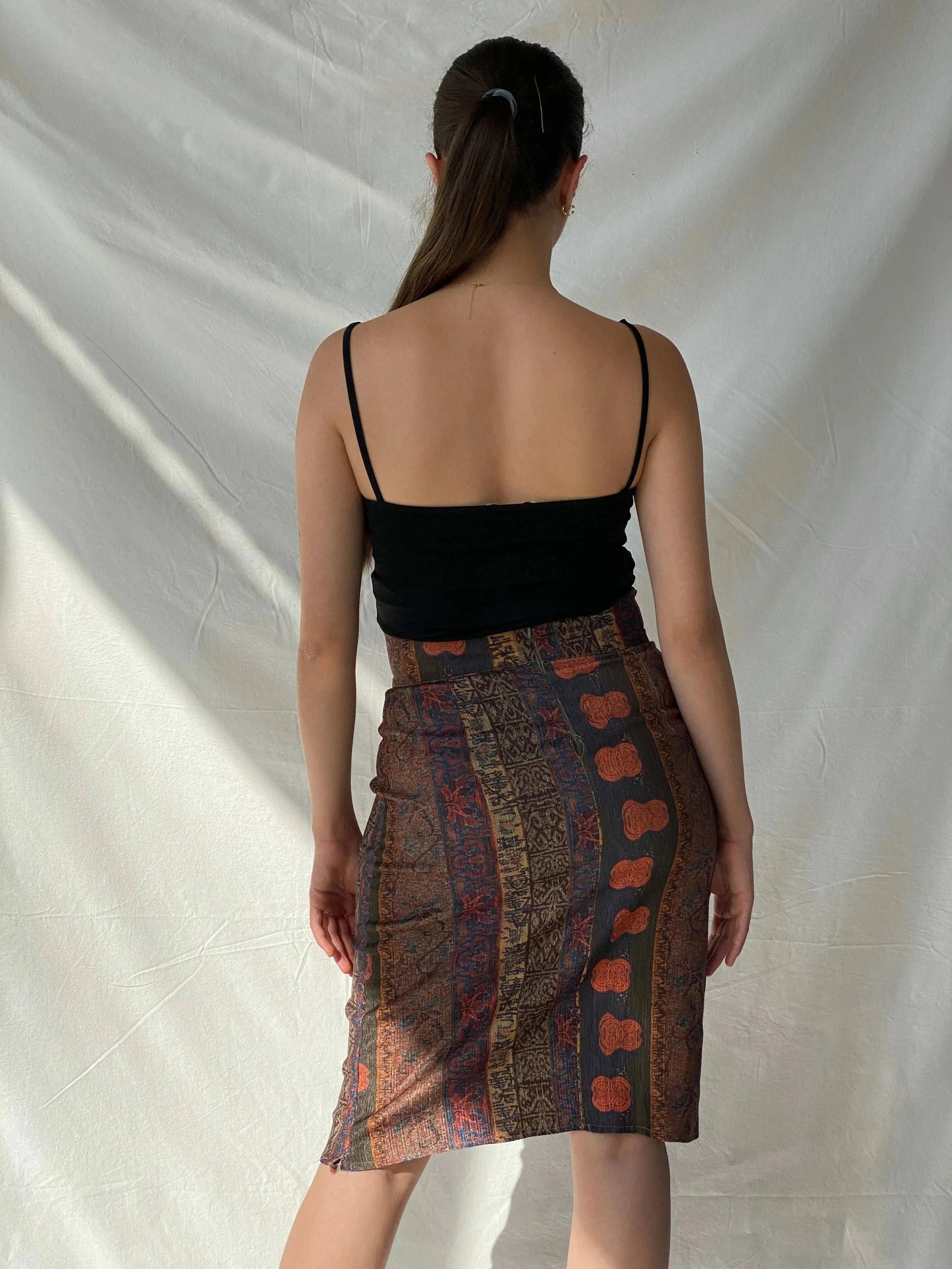 Vintage 00s Bohemian Midi Pencil Skirt - S - Balagan Vintage Midi Skirt 00s, consignment, Deals, midi skirt, Mira, Tojan, women skirt