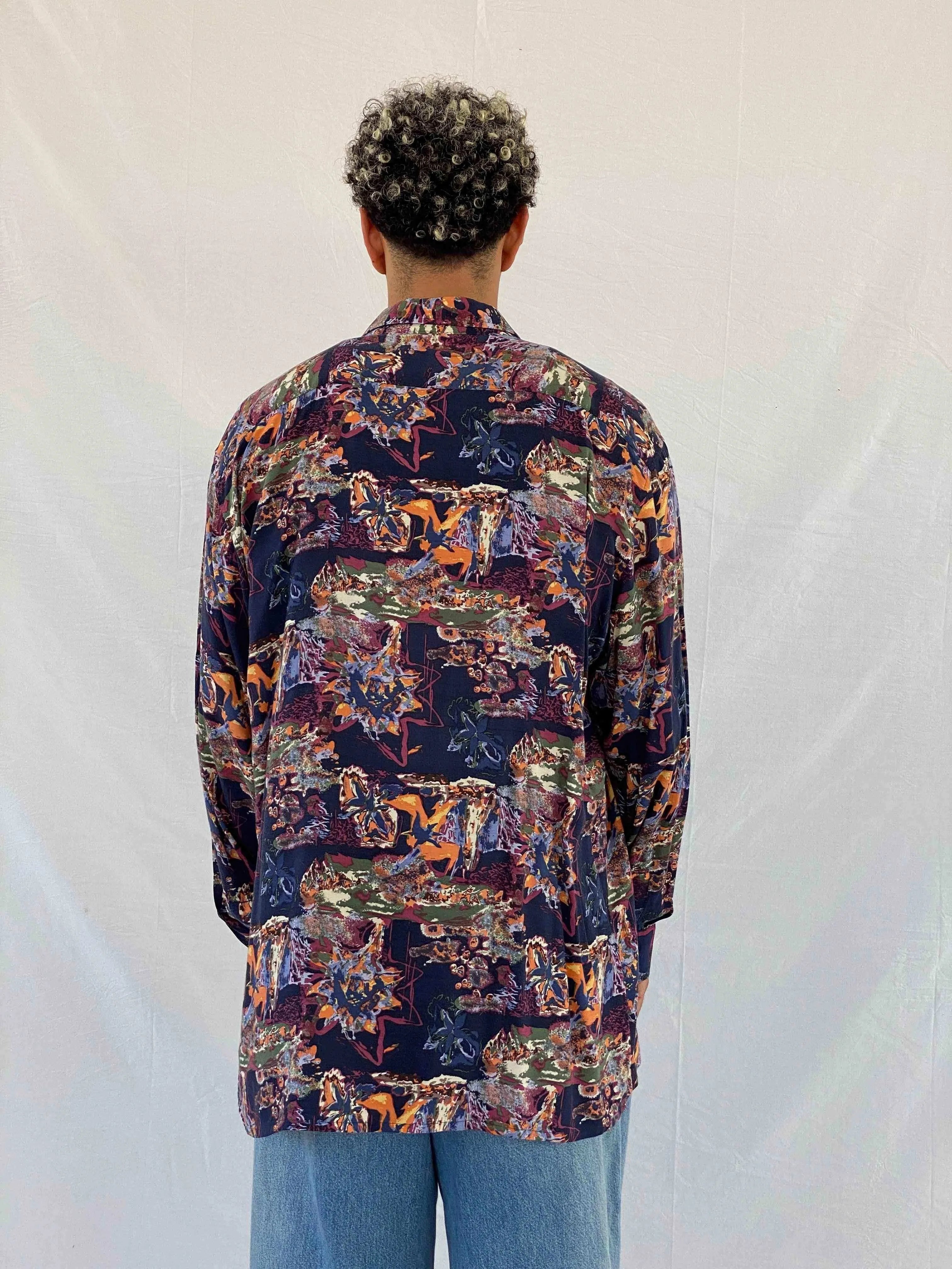 Vintage 00s Canda Printed Shirt - Balagan Vintage Full Sleeve Shirt 00s, 90s, Abdullah, full sleeve shirt, men