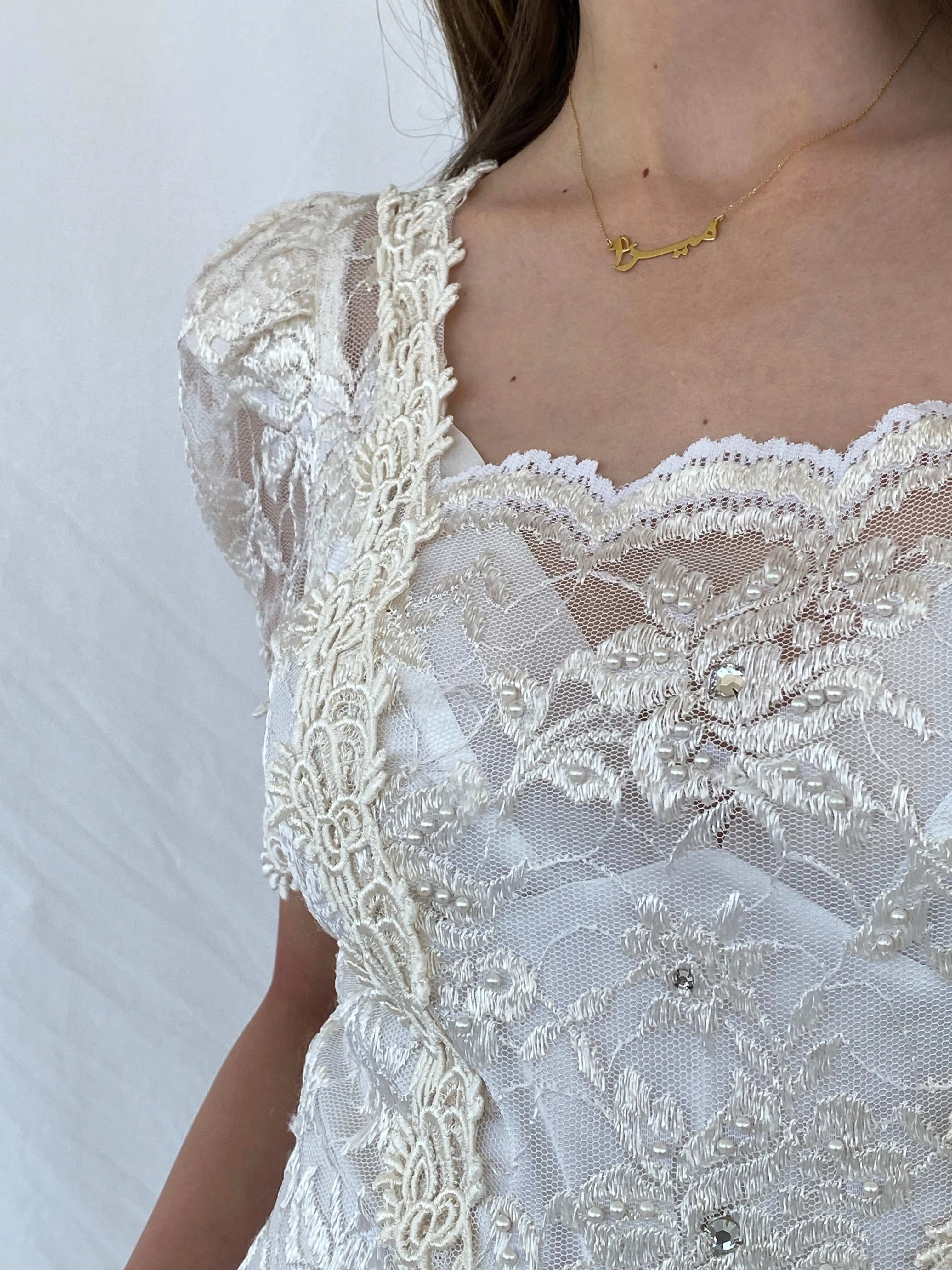 Vintage 1980‘s Art Deco Floral Lace Midi Dress - S - Balagan Vintage Midi Dress 00s, 90s, dress, midi dress, Mira, rare find, Wedding Guest
