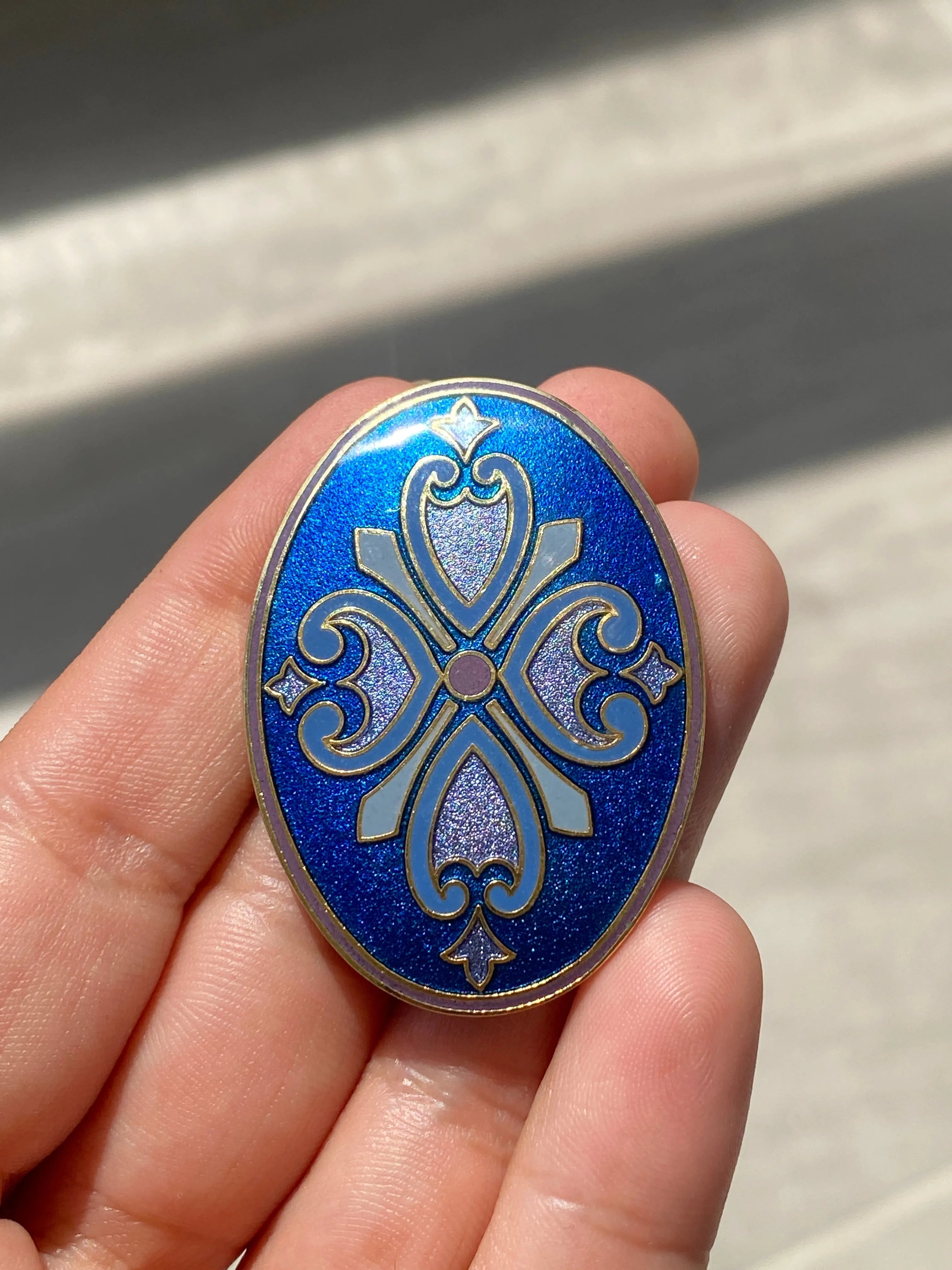 Vintage 1980s Isle Of Sky Signed Blue Art Deco Style Gold Brooch - Balagan Vintage Brooch 80s, 90s, Brooch, NEW IN
