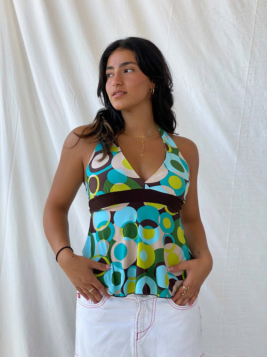Vintage 2000s XXI Polka Dots Halter Top - S - Balagan Vintage Halter Top 00s, Deals, halter top, Lana, summer