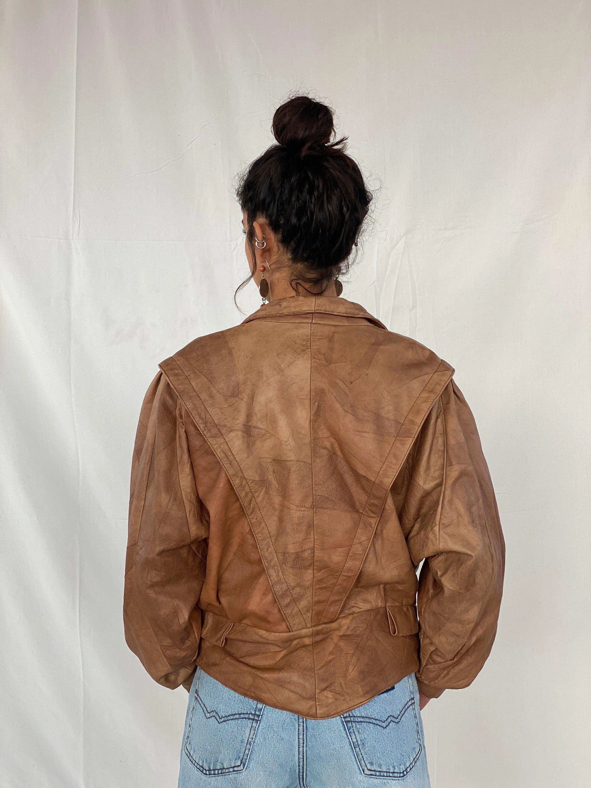 Vintage 80s Creazioni By Vinsen Genuine Leather Jacket - Balagan Vintage Leather Jacket 80s, 90s, Coats&Jackets, Deals, genuine leather, genuine leather jacket, Tojan