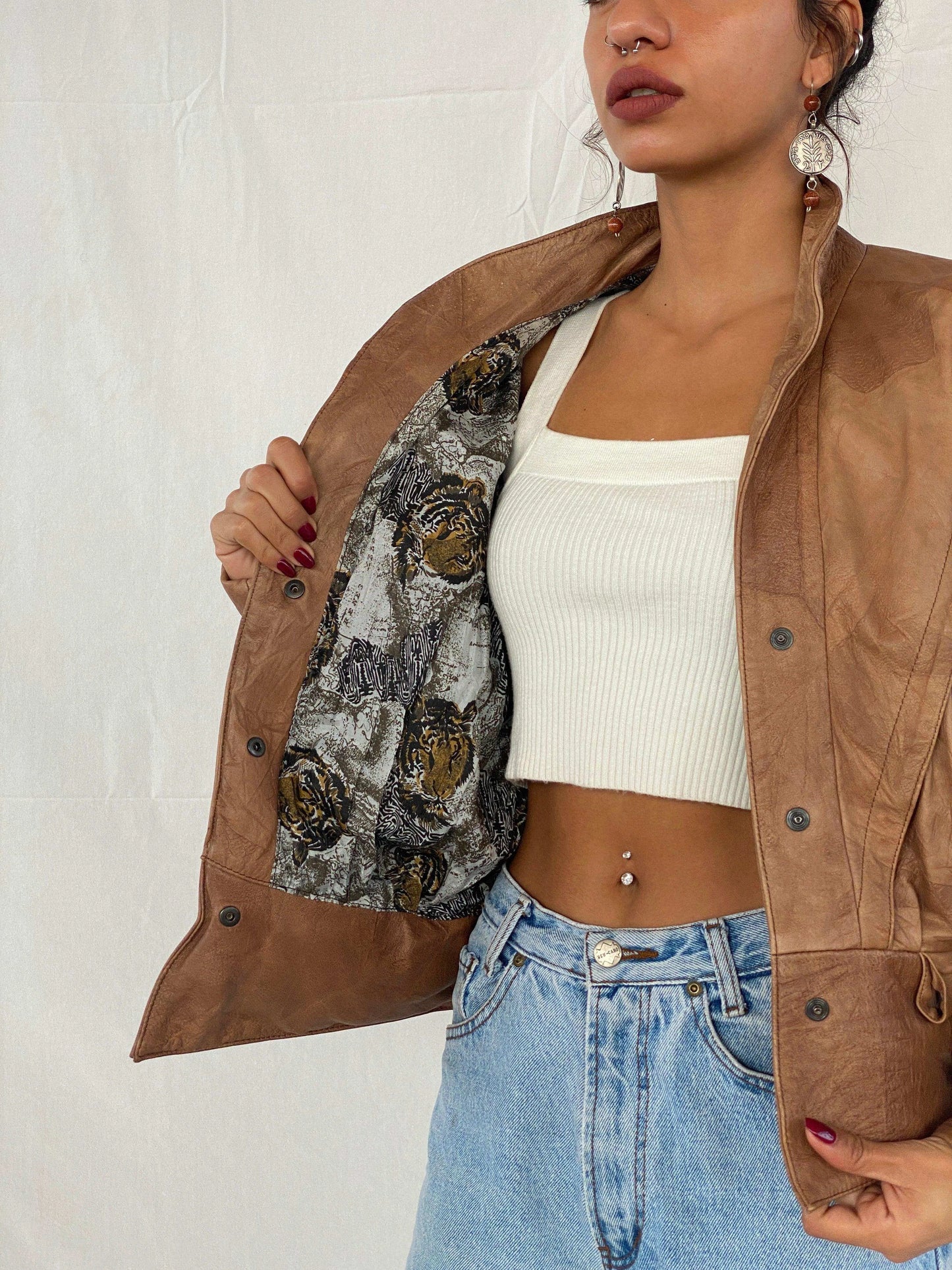Vintage 80s Creazioni By Vinsen Genuine Leather Jacket - Balagan Vintage Leather Jacket 80s, 90s, Coats&Jackets, Deals, genuine leather, genuine leather jacket, Tojan