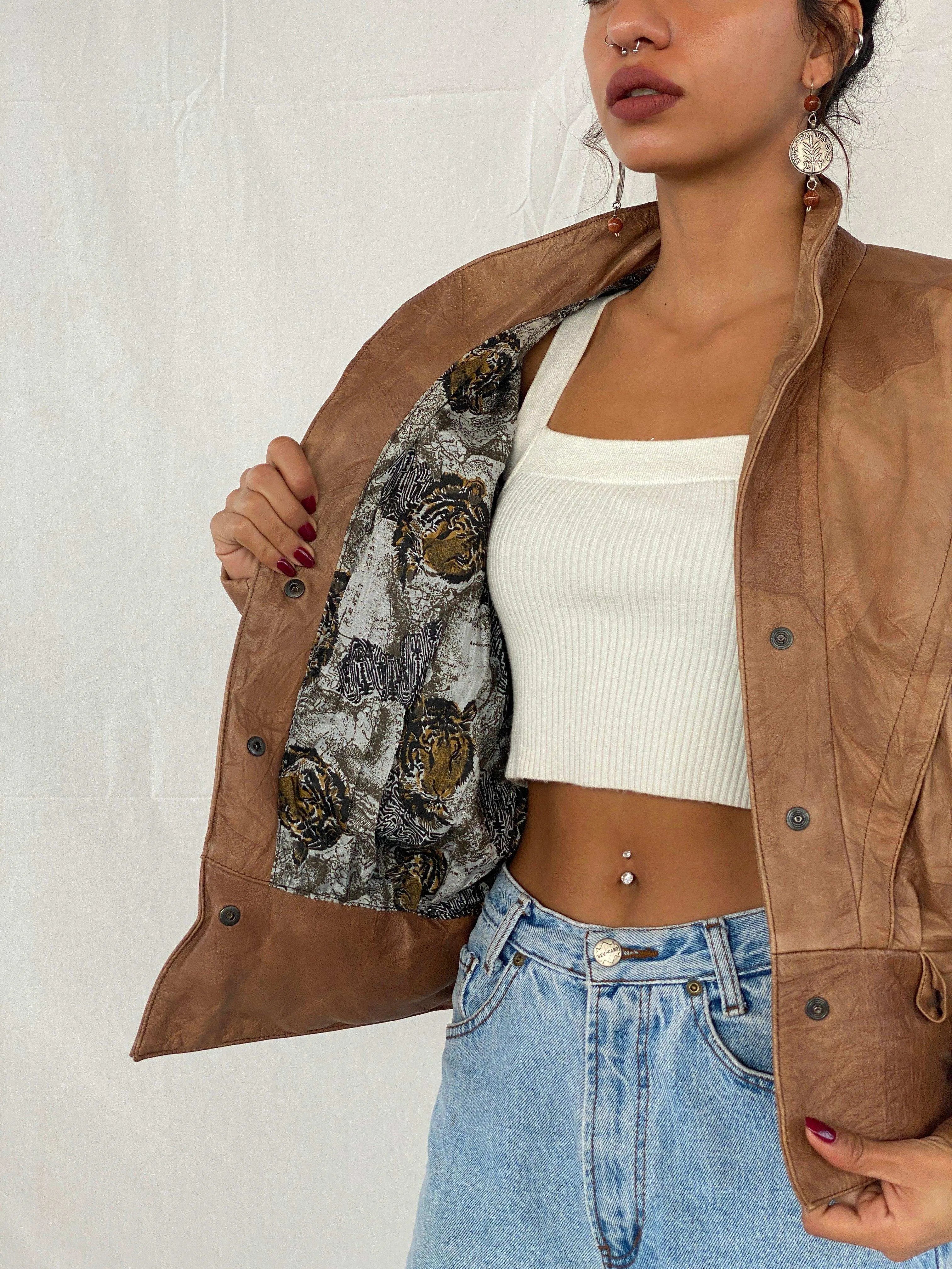 Vintage 80s Creazioni By Vinsen Genuine Leather Jacket - Balagan Vintage Leather Jacket 80s, 90s, Coats&Jackets, Deals, genuine leather, genuine leather jacket, Tojan