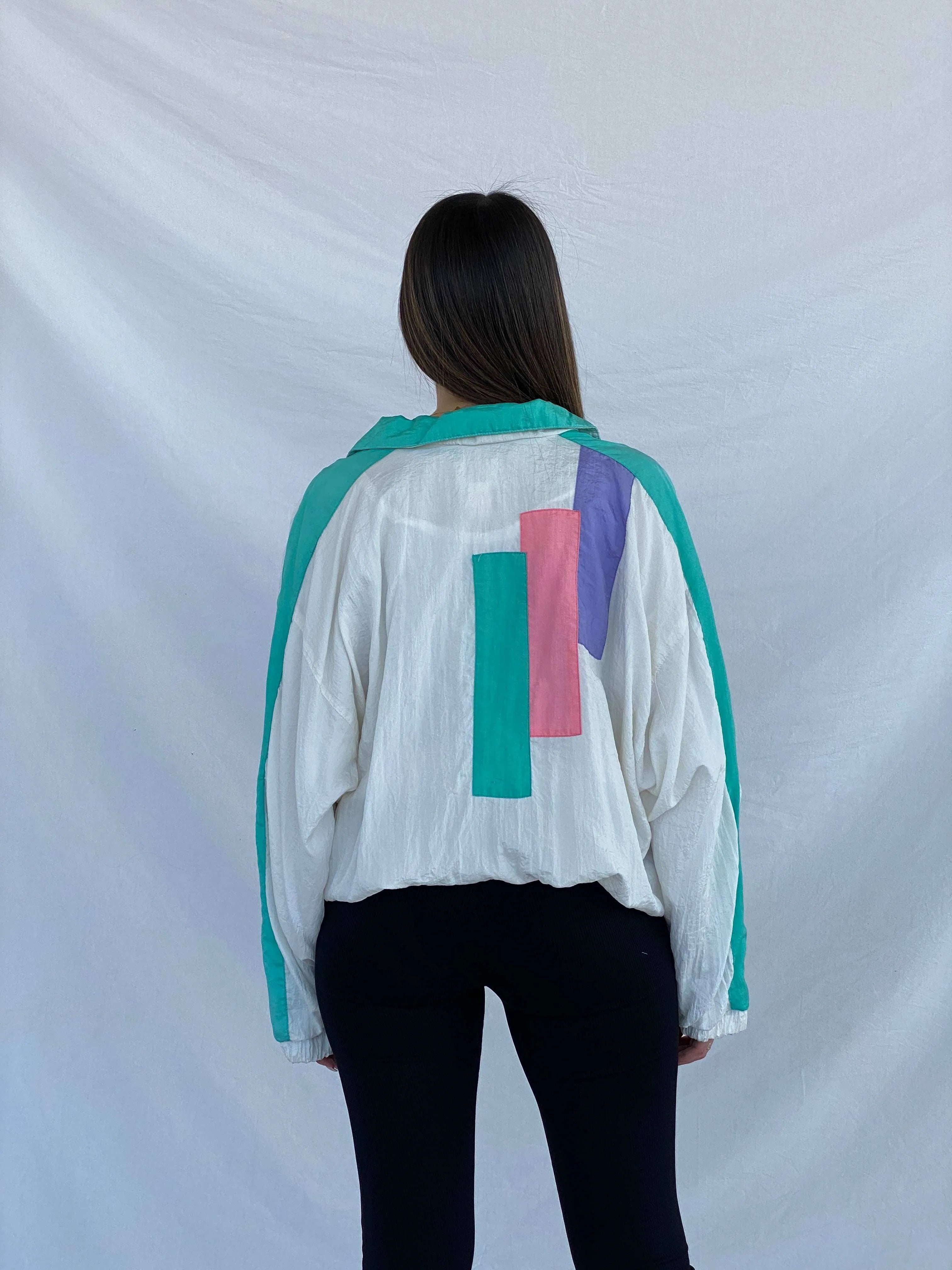 Vintage 80s/90s BOLD SPIRIT Pastel Windbreaker Jacket Size XL - Balagan Vintage Windbreaker Jacket 80s, 90s, Juana, vintage windbreaker, windbreaker, windbreaker jacket