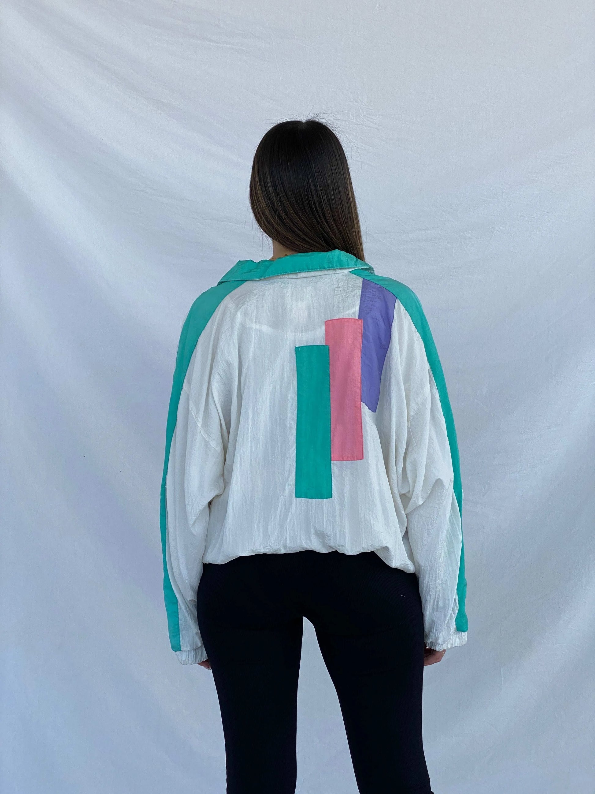 Vintage 80s/90s BOLD SPIRIT Pastel Windbreaker Jacket Size XL - Balagan Vintage Windbreaker Jacket 80s, 90s, Coats&Jackets, Juana, vintage windbreaker, windbreaker, windbreaker jacket, Women's Windbreaker Jackets