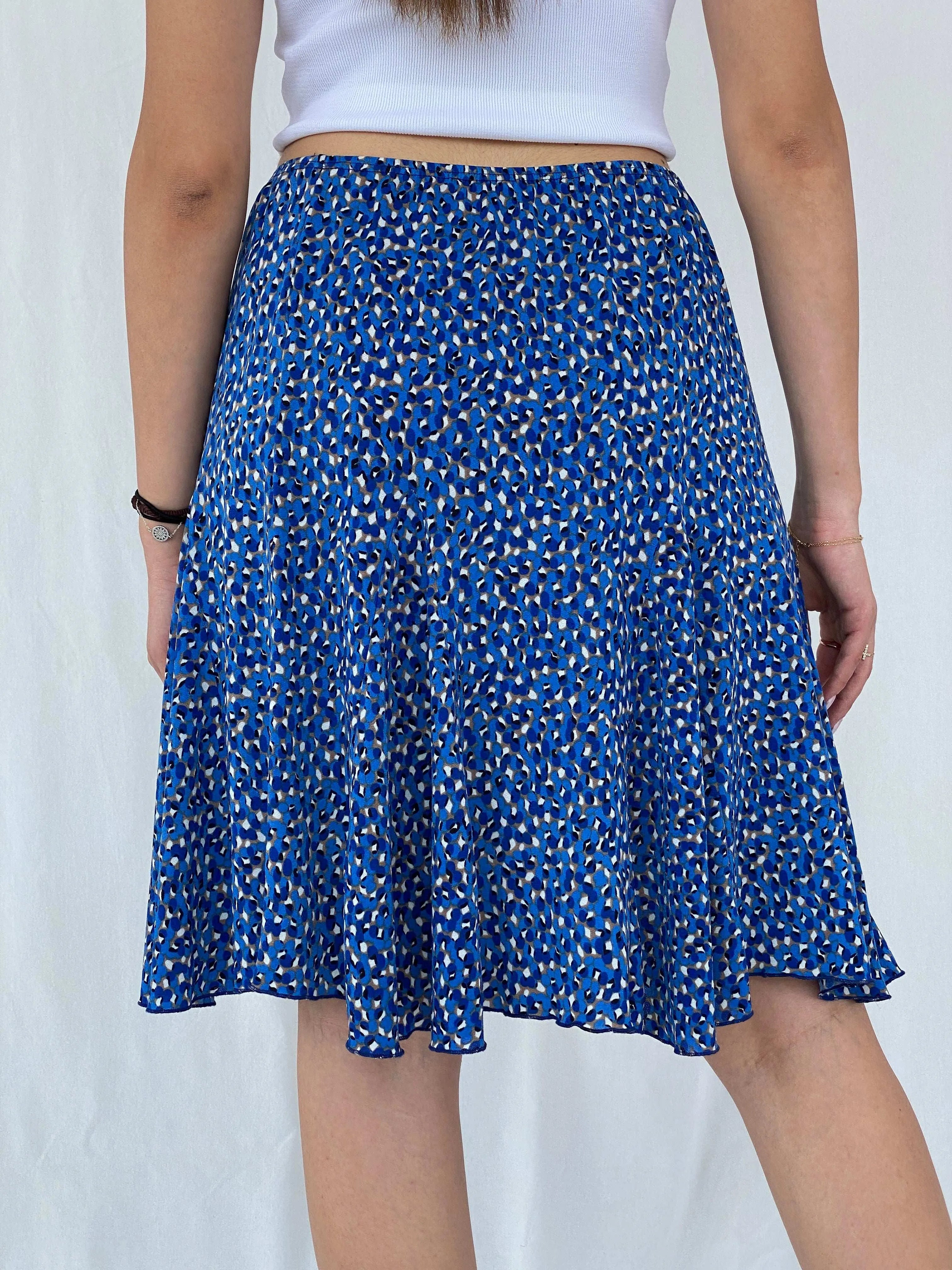 Vintage 80s/90s RHETORIQUE Blue Midi Skirt - Balagan Vintage Midi Skirt 80s, 90s, Juana, midi skirt, women skirt