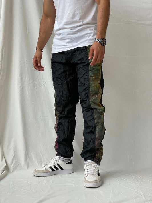 Vintage 80s/90s Sergio Tacchini Black Track Windbreaker Pants - L - Balagan Vintage Track Pants 80s, 90s, Ramez, vintage pants, windbreaker, winter
