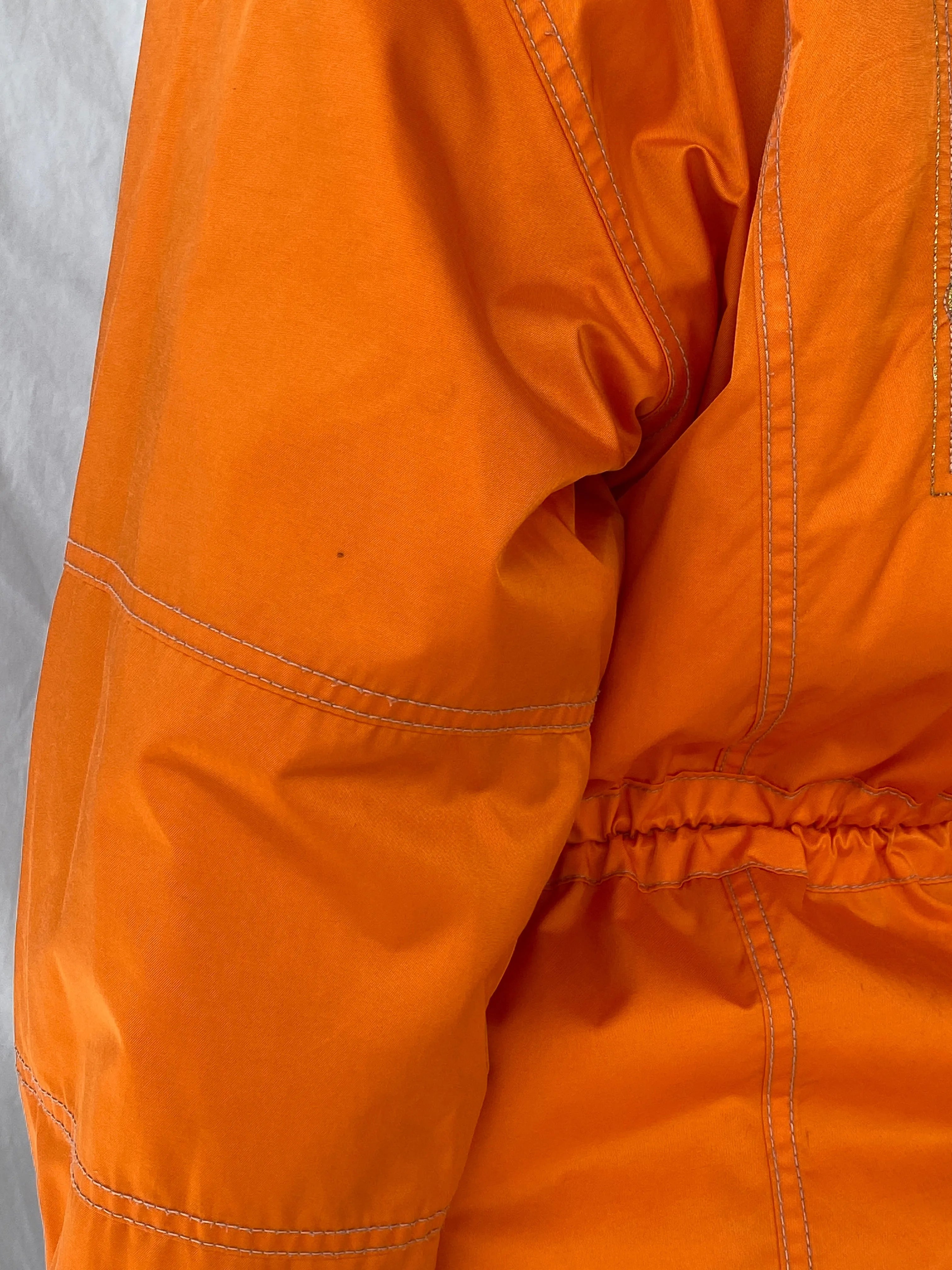 Vintage 80s/90s Slazenger Ski Orange Gold Floral Embellished Puffer Jacket - L - Balagan Vintage Windbreaker Jacket 00s, Ayah, ski jacket, vintage, vintage windbreaker, windbreaker, windbreaker jacket, women