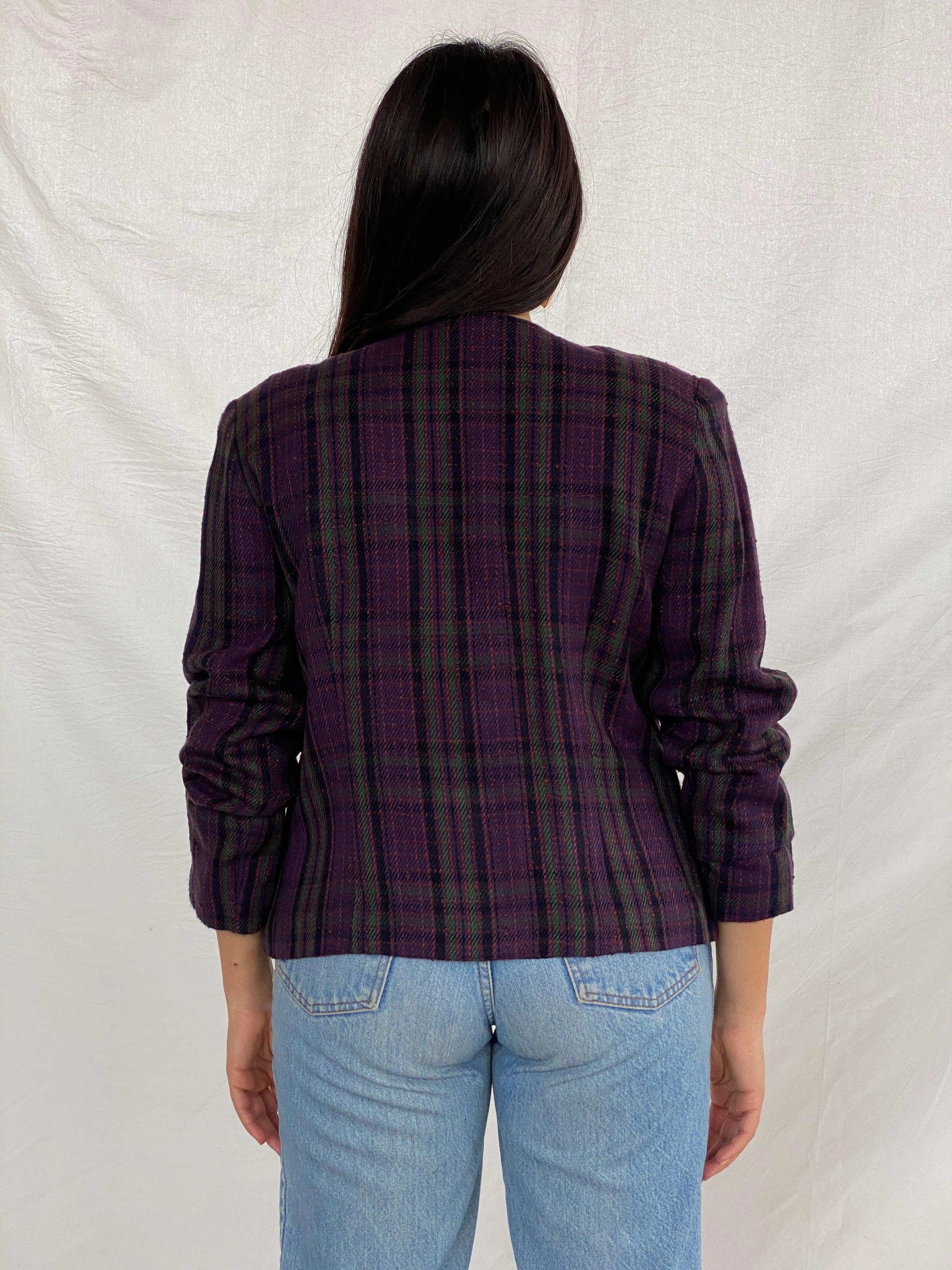 Vintage 90s Bedford Fair Striped Blazer - Balagan Vintage Blazer 90s, Aseel, blazer, Coats&Jackets, plaid blazer, Women's Blazers