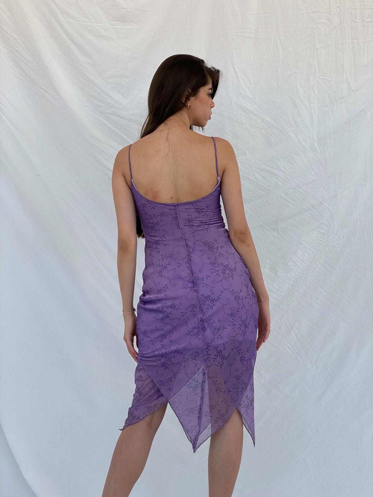 Vintage 90s Byer Too! Lilac Floral Midi Dress - S/M - Balagan Vintage Midi Dress 00s, 90s, midi dress, Mira, Wedding Guest