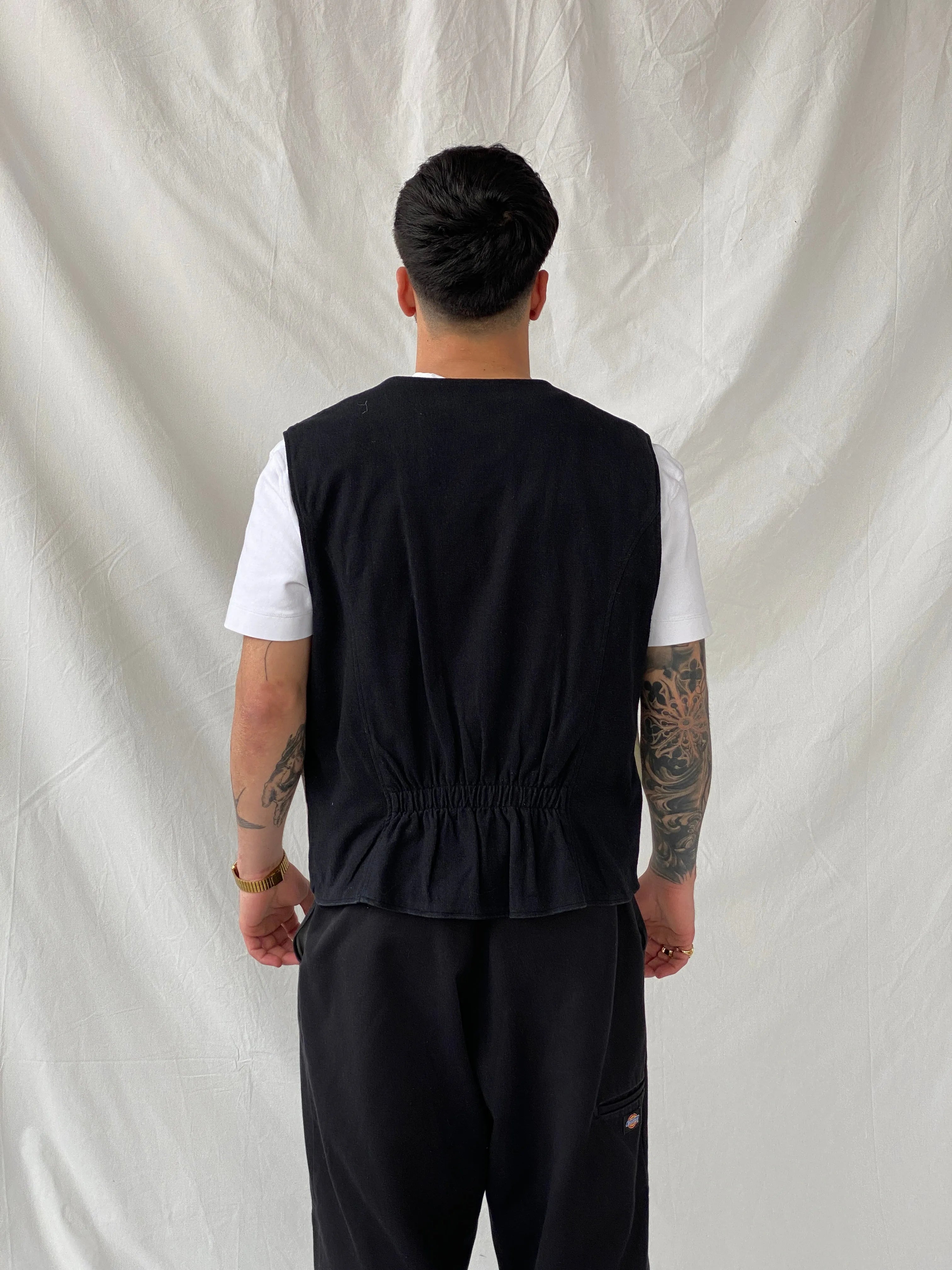 Vintage 90s Camel Collection Beige Printed Vest - L - Balagan Vintage Vest 90s, Hamza, vest, winter