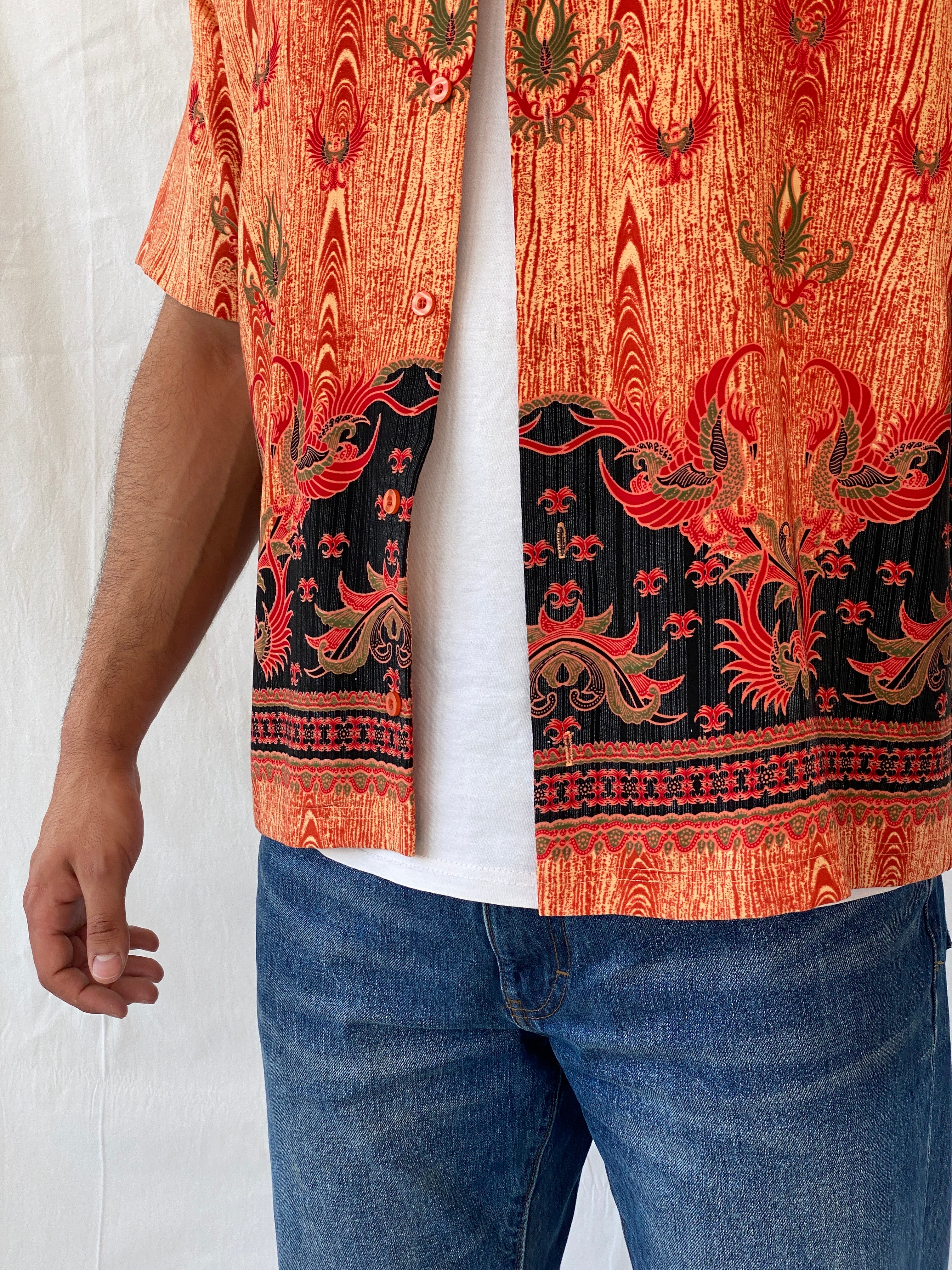 Vintage 90s CITY STREETS Men’s Short Sleeve Hawaiian Print Shirt - L - Balagan Vintage Half Sleeve Shirt 90s, half sleeve shirt, Hawaiian shirt, mens shirt, NEW IN, printed shirt, Ramez, silk