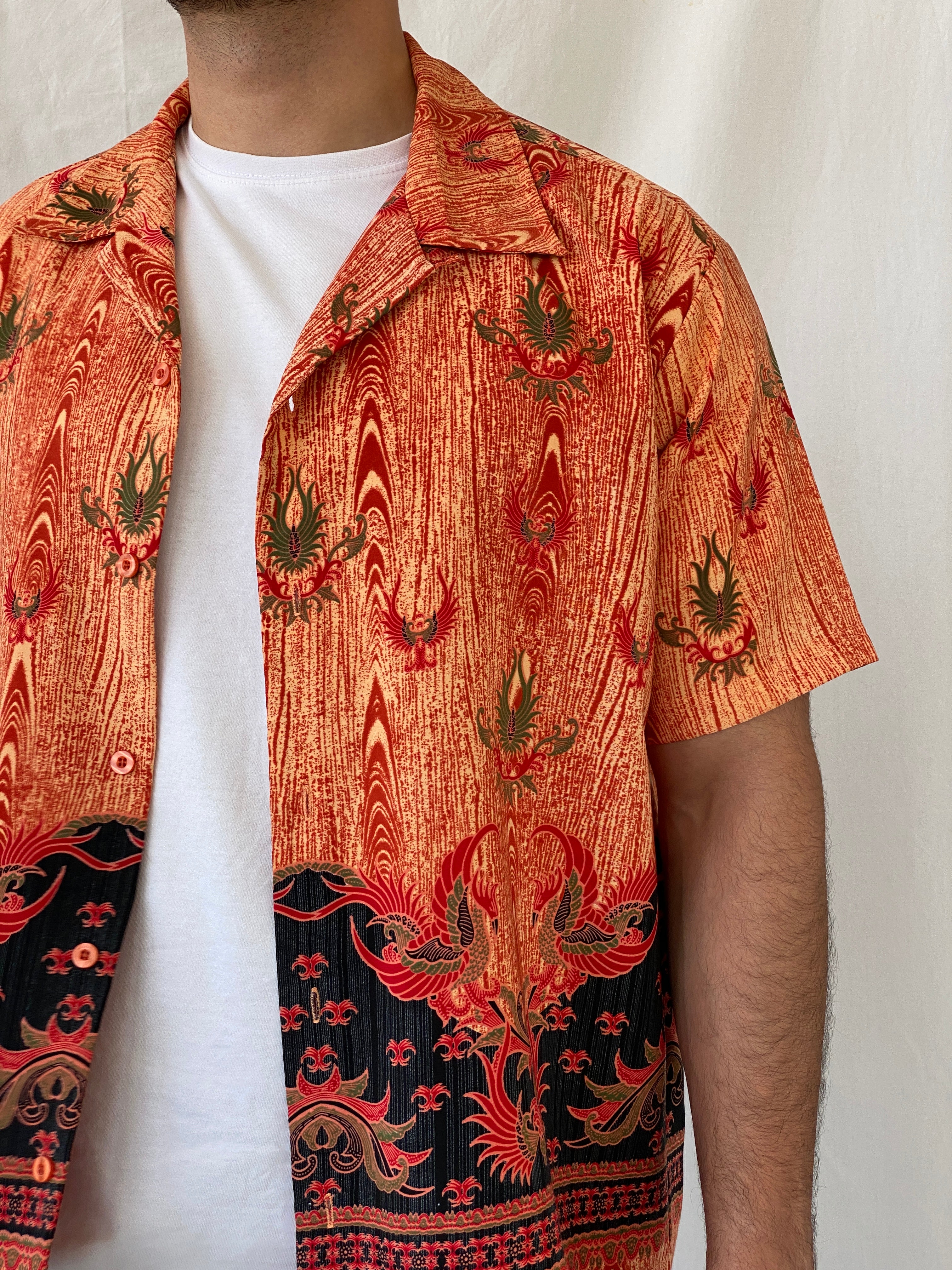 Vintage 90s CITY STREETS Men’s Short Sleeve Hawaiian Print Shirt - L - Balagan Vintage Half Sleeve Shirt 90s, half sleeve shirt, Hawaiian shirt, mens shirt, NEW IN, printed shirt, Ramez, silk