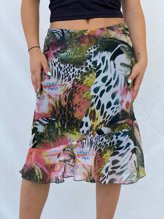 Vintage 90s DESIGNERS Floral Print Midi Skirt - L - Balagan Vintage Midi Skirt 00s, Deals, floral, floral print, Lana, midi skirt, summer