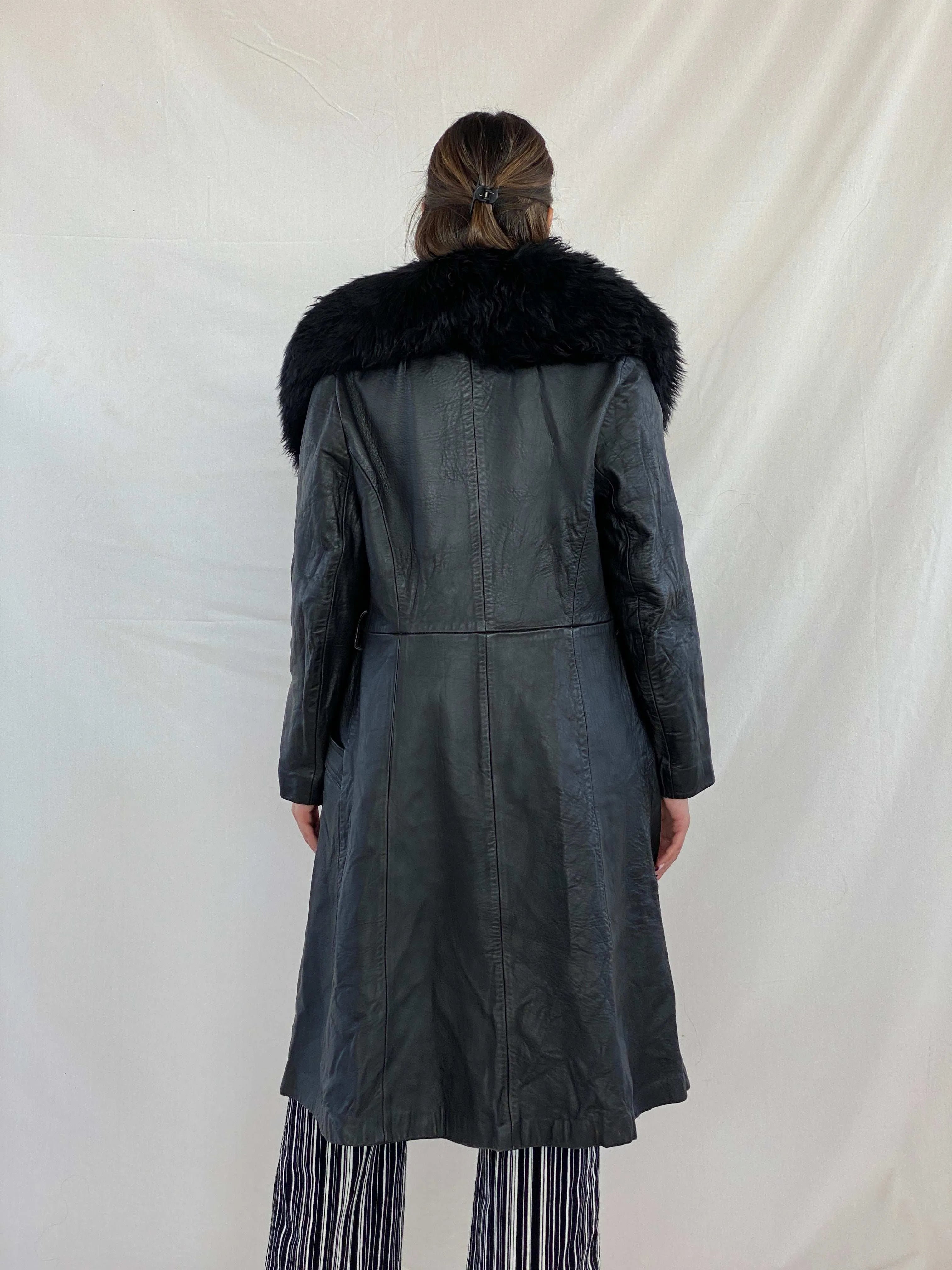 Vintage 90s Genuine Leather Coat - Balagan Vintage Leather Coat 80s, 90s, black leather, Deals, genuine leather, genuine leather coat, Juana