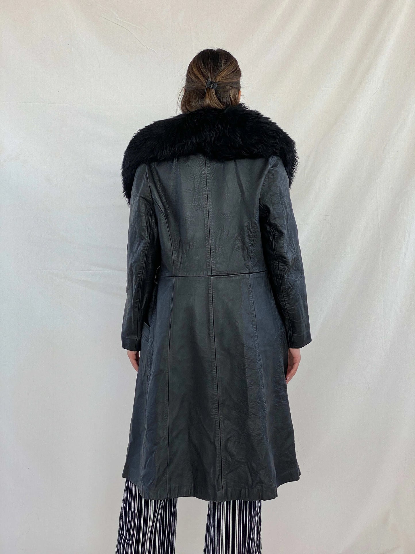 Vintage 90s Genuine Leather Coat - Balagan Vintage Leather Coat 80s, 90s, black leather, Coats&Jackets, Deals, genuine leather, genuine leather coat, Juana, Women's Coats, Women's Leather Jackets