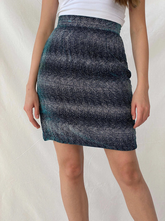 Vintage 90s Handmade Shimmery Turquoise Velvet Party Skirt - S - Balagan Vintage Midi Skirt 00s, Deals, midi skirt, Mira, women skirt