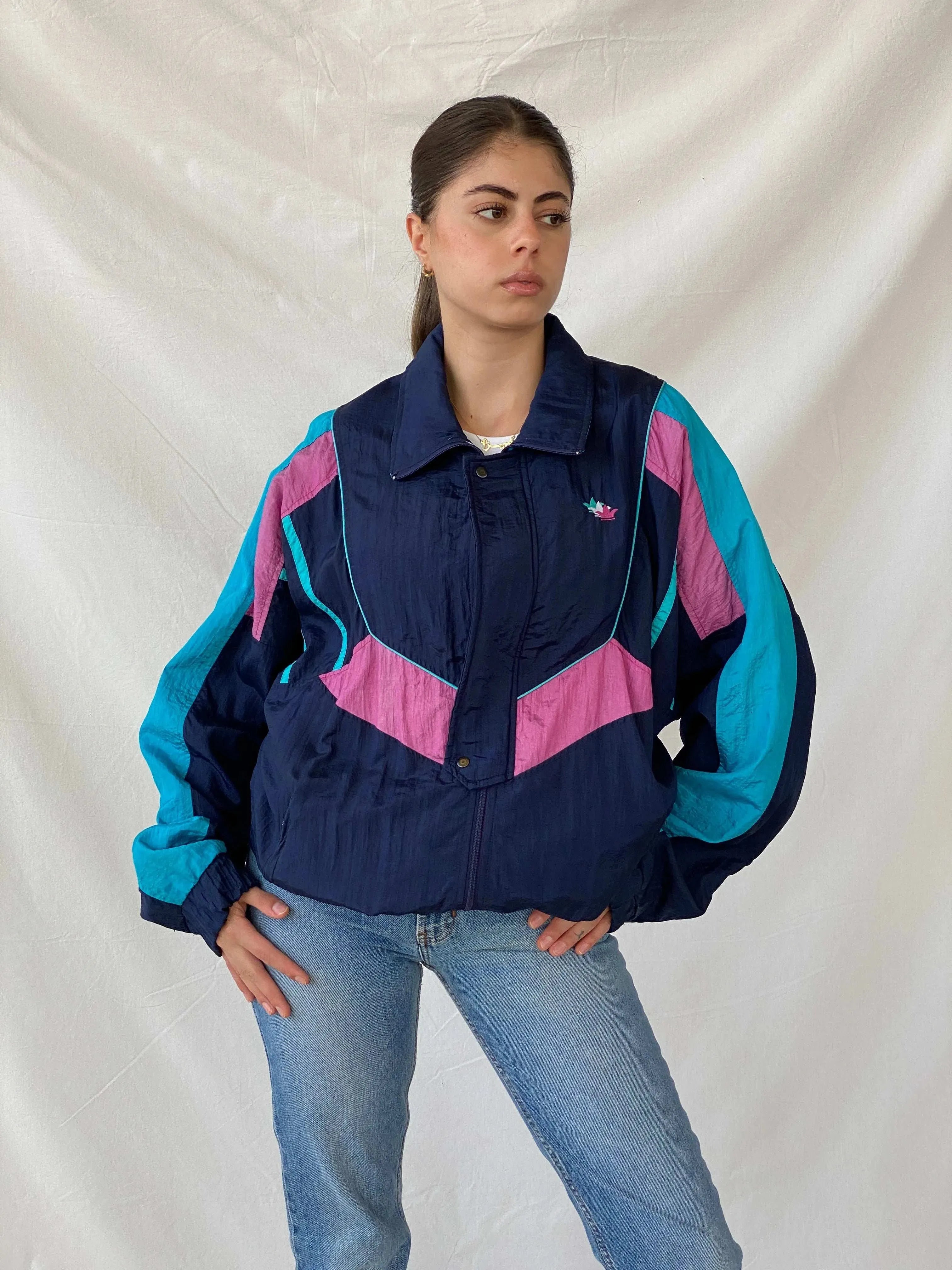Vintage 90s Jesus Goldero Windbreaker Jacket - M - Balagan Vintage Windbreaker Jacket 00s, Coats&Jackets, Mira, vintage, vintage windbreaker, windbreaker, windbreaker jacket, women, Women's Windbreaker Jackets