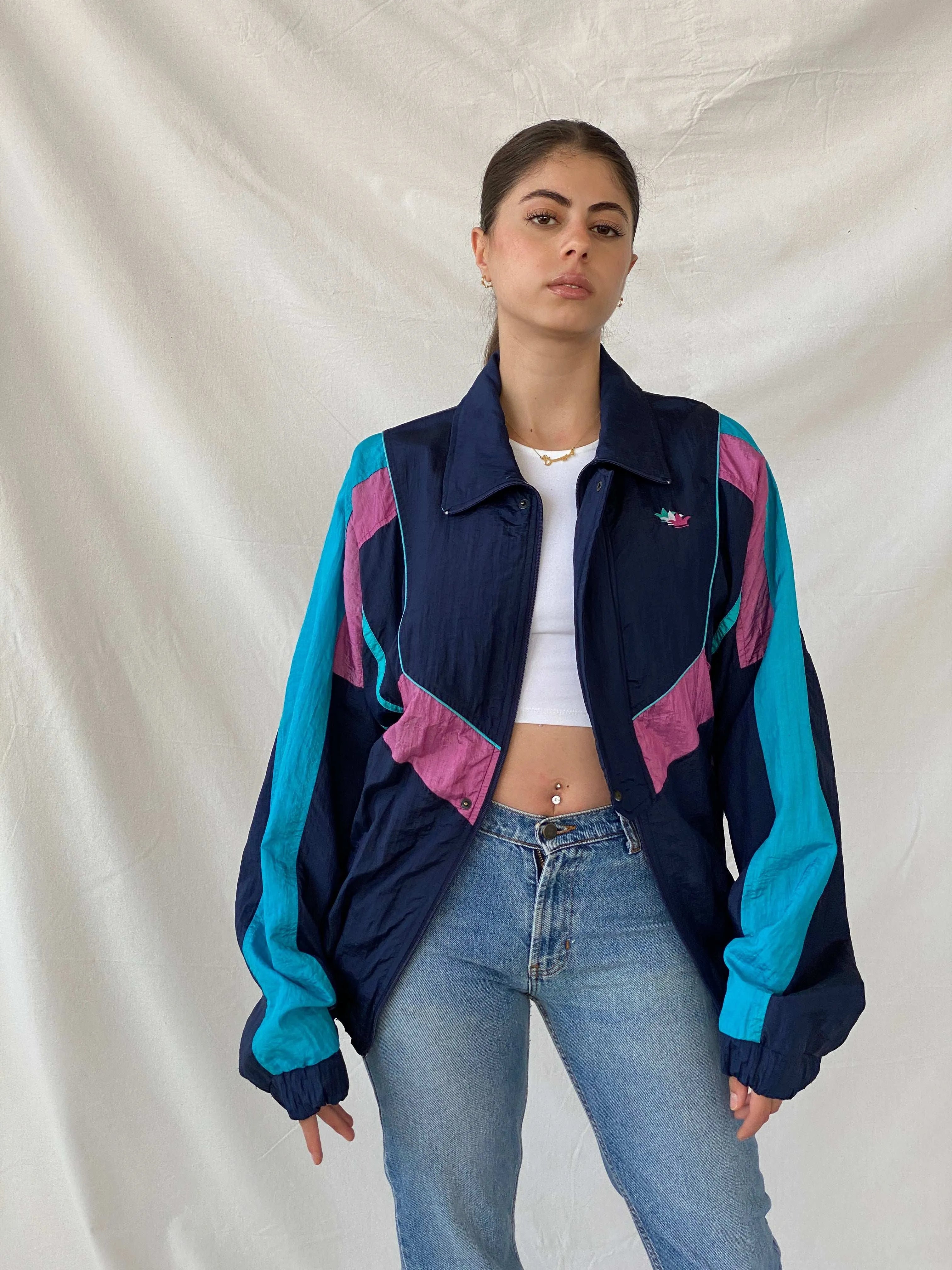 Vintage 90s Jesus Goldero Windbreaker Jacket - M - Balagan Vintage Windbreaker Jacket 00s, Mira, vintage, vintage windbreaker, windbreaker, windbreaker jacket, women