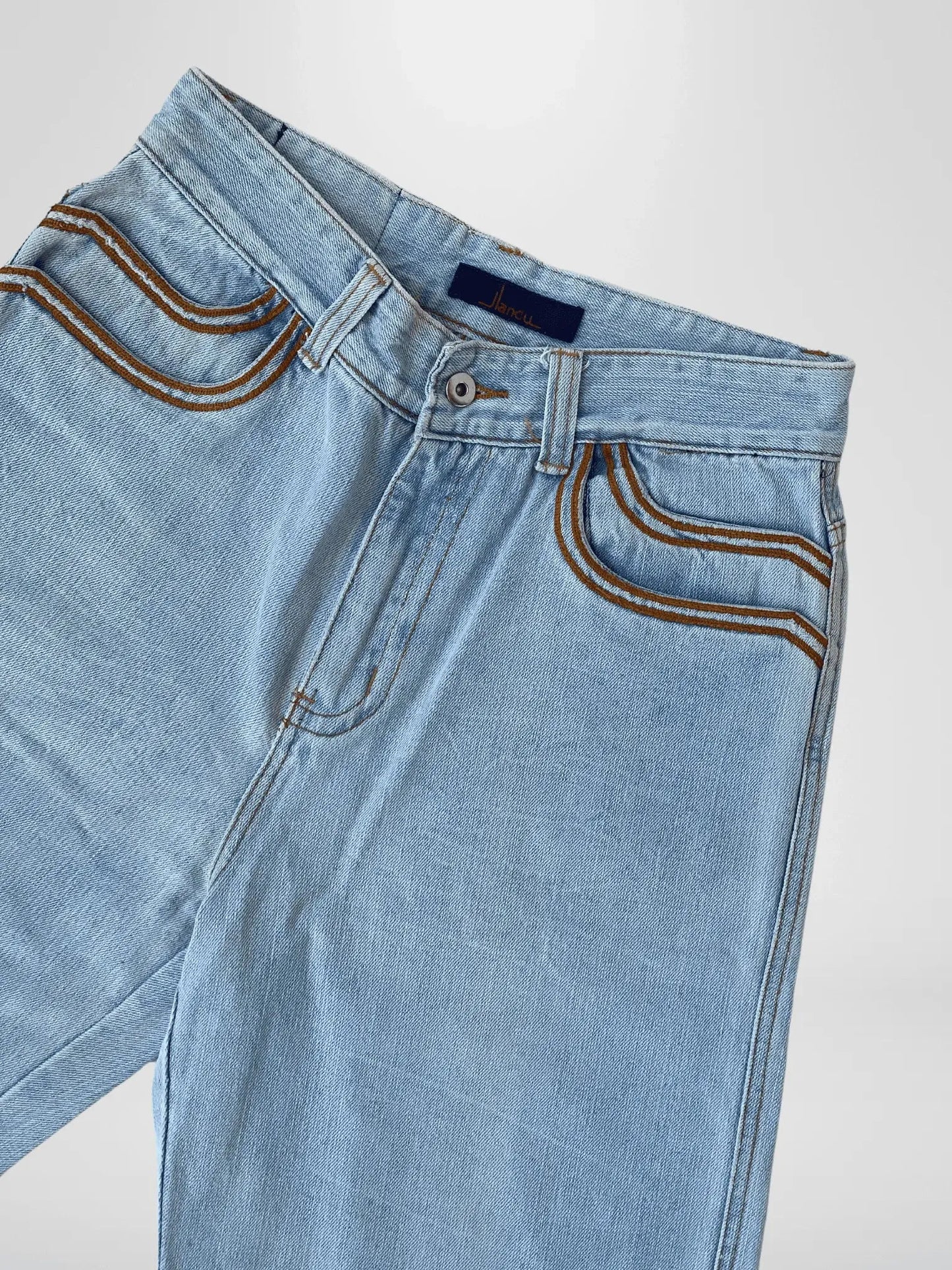 Vintage 90s Jlandu Knee-Length Denim Shorts - Balagan Vintage Shorts 00s, denim, jeans, shorts
