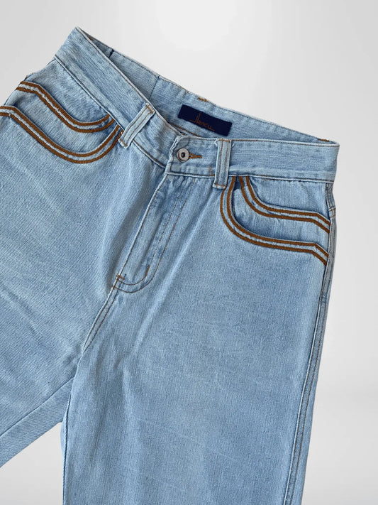 Vintage 90s Jlandu Knee-Length Denim Shorts - Balagan Vintage Shorts 00s, denim, jeans, shorts