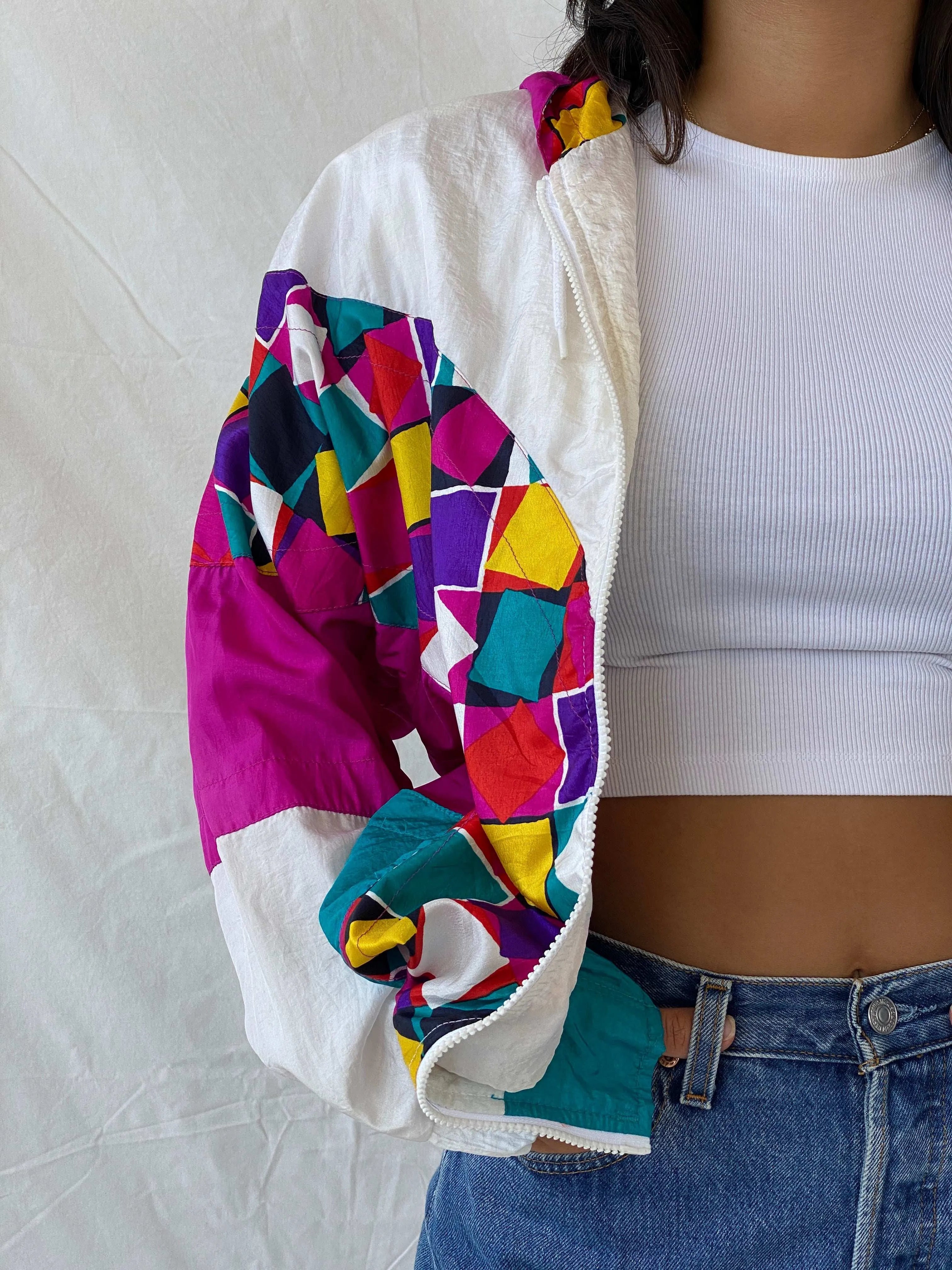 Vintage 90s Lavon Multicolored Windbreaker Jacket - S - Balagan Vintage Windbreaker Jacket 80s, 90s, Lana, vintage windbreaker, windbreaker, windbreaker jacket, winter