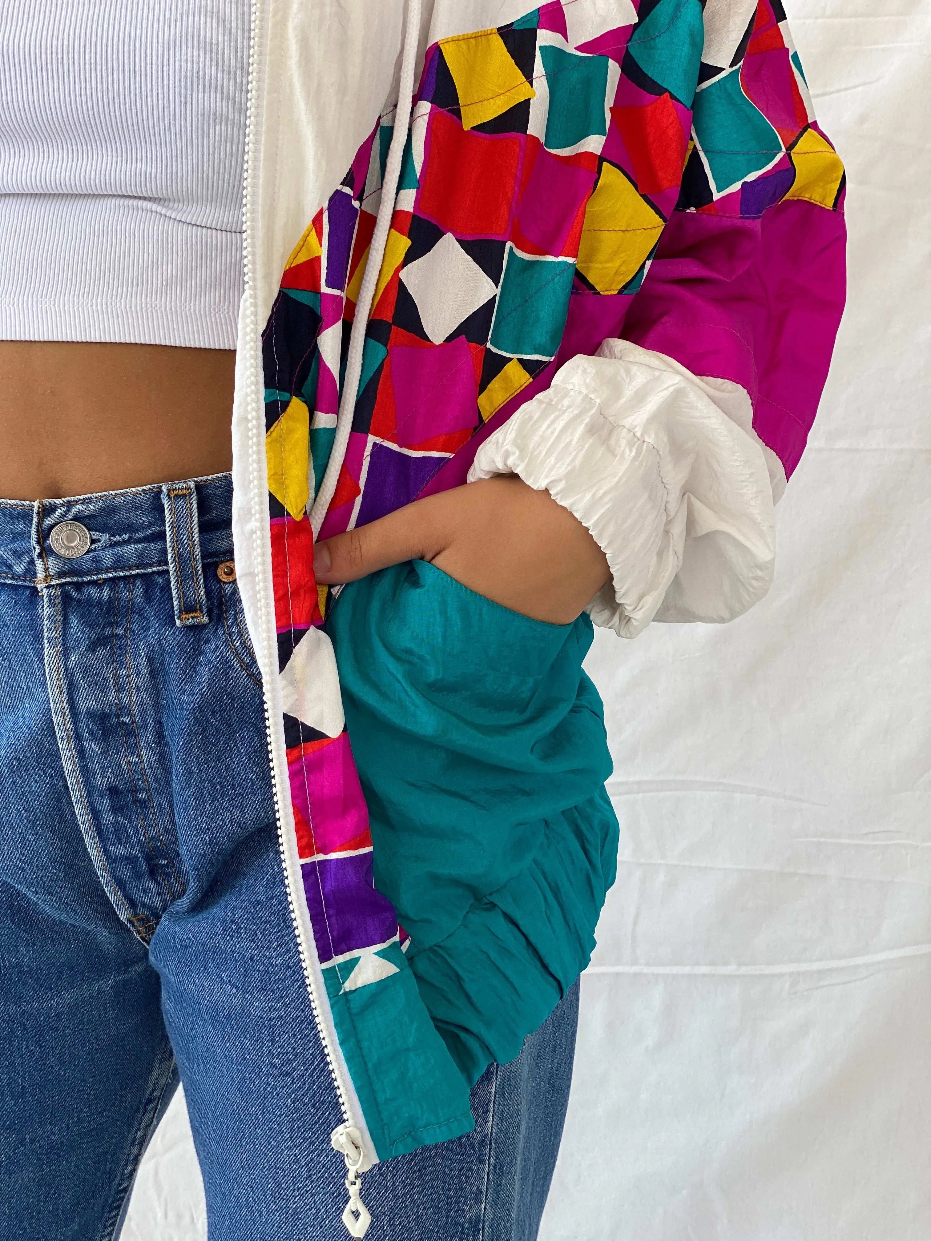 Vintage 90s Lavon Multicolored Windbreaker Jacket - S - Balagan Vintage Windbreaker Jacket 80s, 90s, Lana, vintage windbreaker, windbreaker, windbreaker jacket, winter