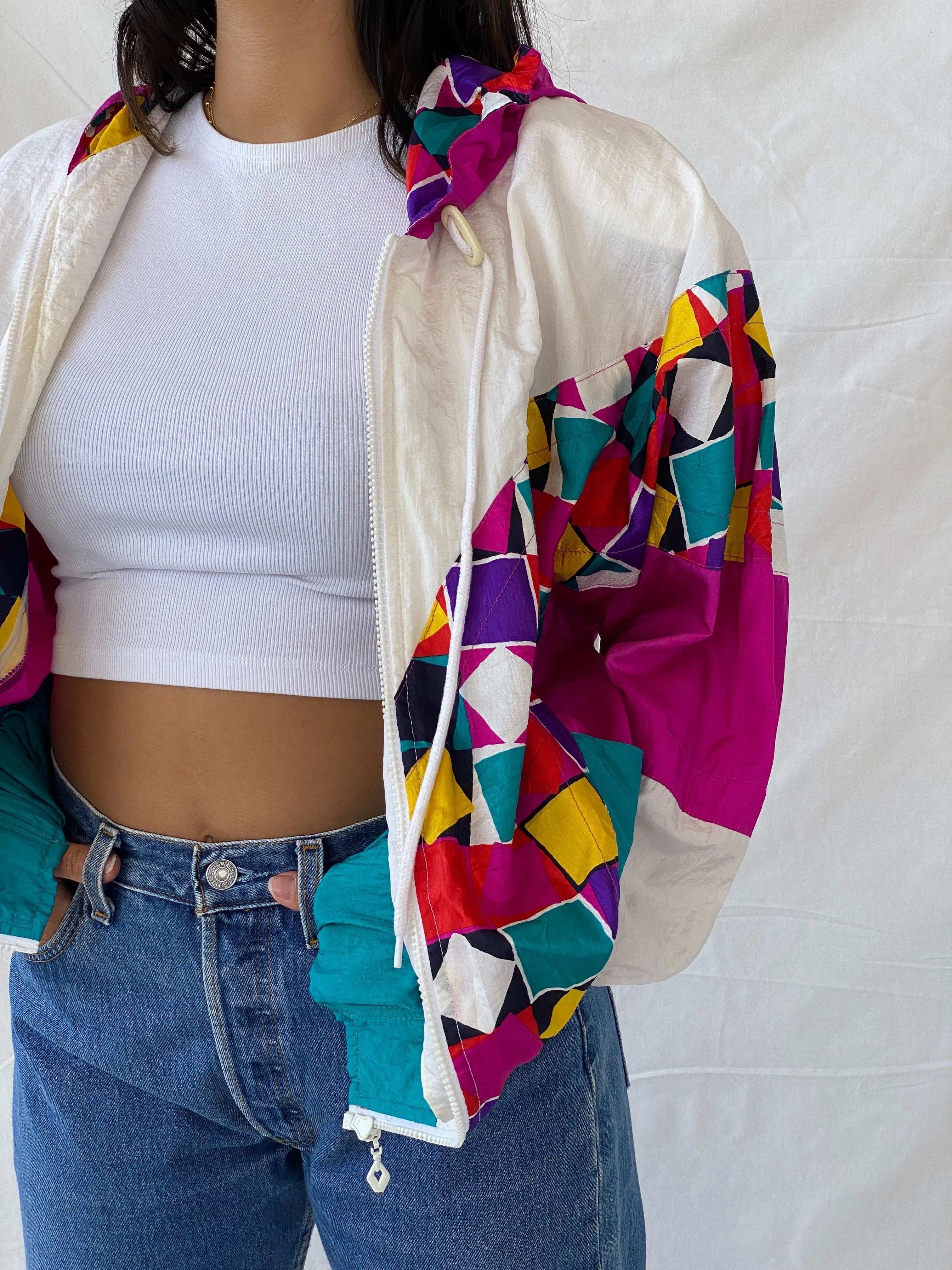 Vintage 90s Lavon Multicolored Windbreaker Jacket - S - Balagan Vintage Windbreaker Jacket 80s, 90s, Lana, vintage windbreaker, windbreaker, windbreaker jacket, winter