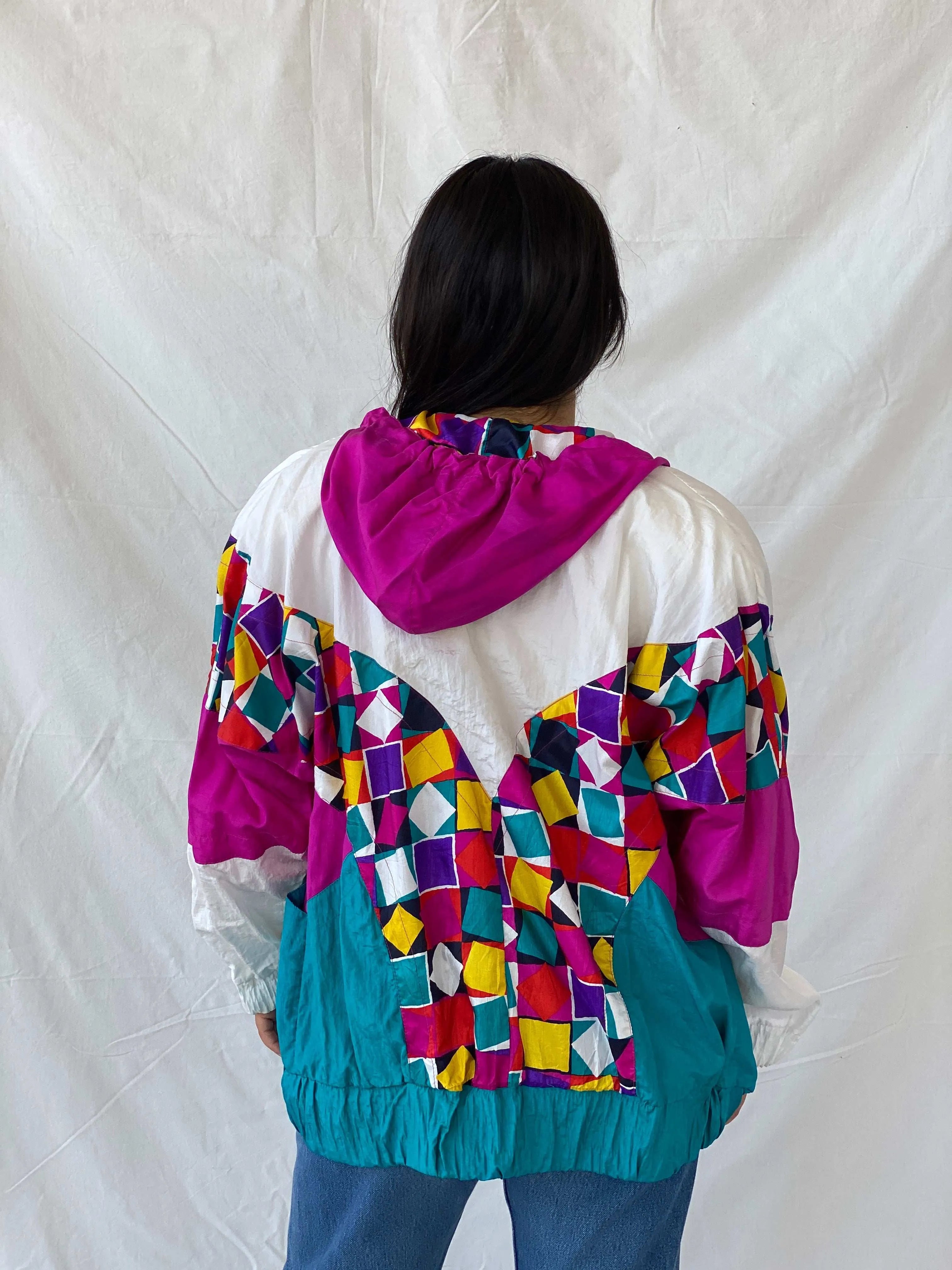 Vintage 90s Lavon Multicolored Windbreaker Jacket - S - Balagan Vintage Windbreaker Jacket 80s, 90s, Lana, vintage windbreaker, windbreaker, windbreaker jacket, winter