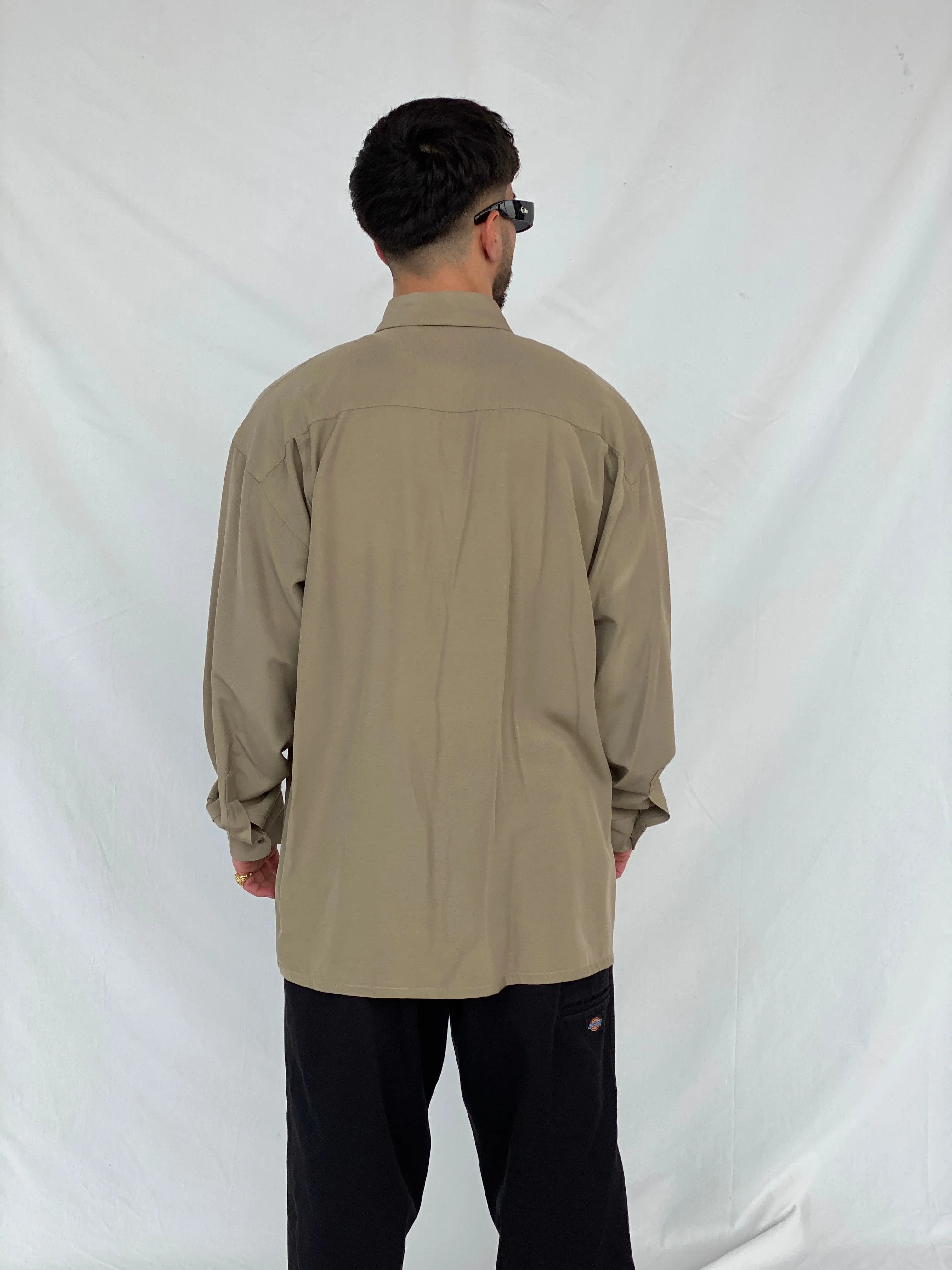 Vintage 90s New Step Men’s Long Sleeve Button Down Shirt with Patterned Stripes - L - Balagan Vintage Full sleeve Shirt 90s, full sleeve shirt, Hamza, mens shirt, printed shirt, winter