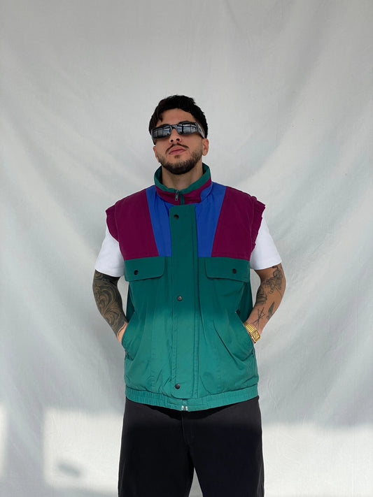 Vintage 90s Regatta Color Block Puffer Men’s Gilet Vest - M - Balagan Vintage Vest 90s, Hamza, men, streetwear, vest, vintage, winter