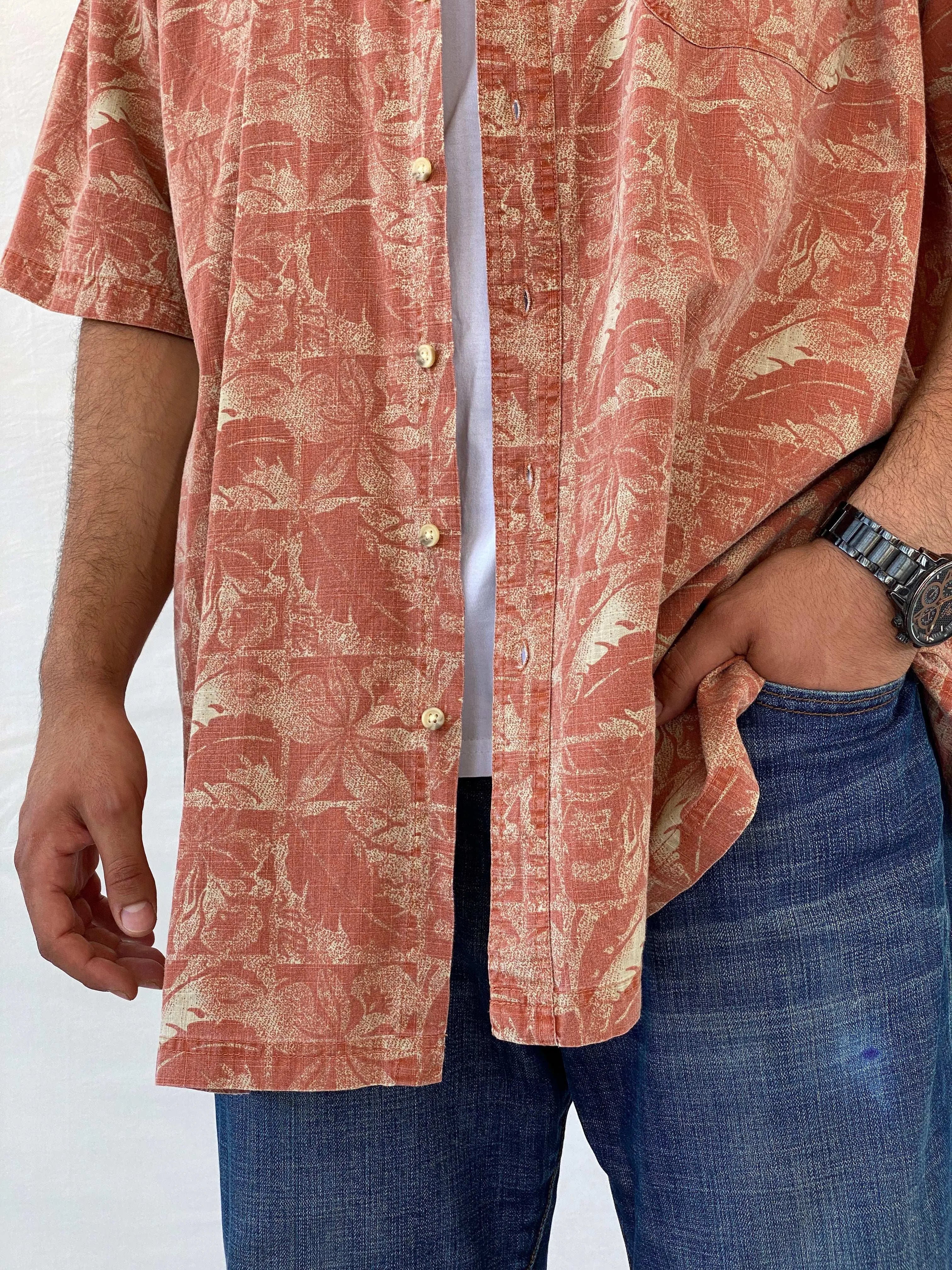 Vintage 90s St. Johns Bay Hawaiian Cotton Men’s Button-Up Shirt - 2XL - Balagan Vintage Half Sleeve Shirt 90s, half sleeve shirt, Hawaiian shirt, mens shirt, printed shirt, Ramez, summer
