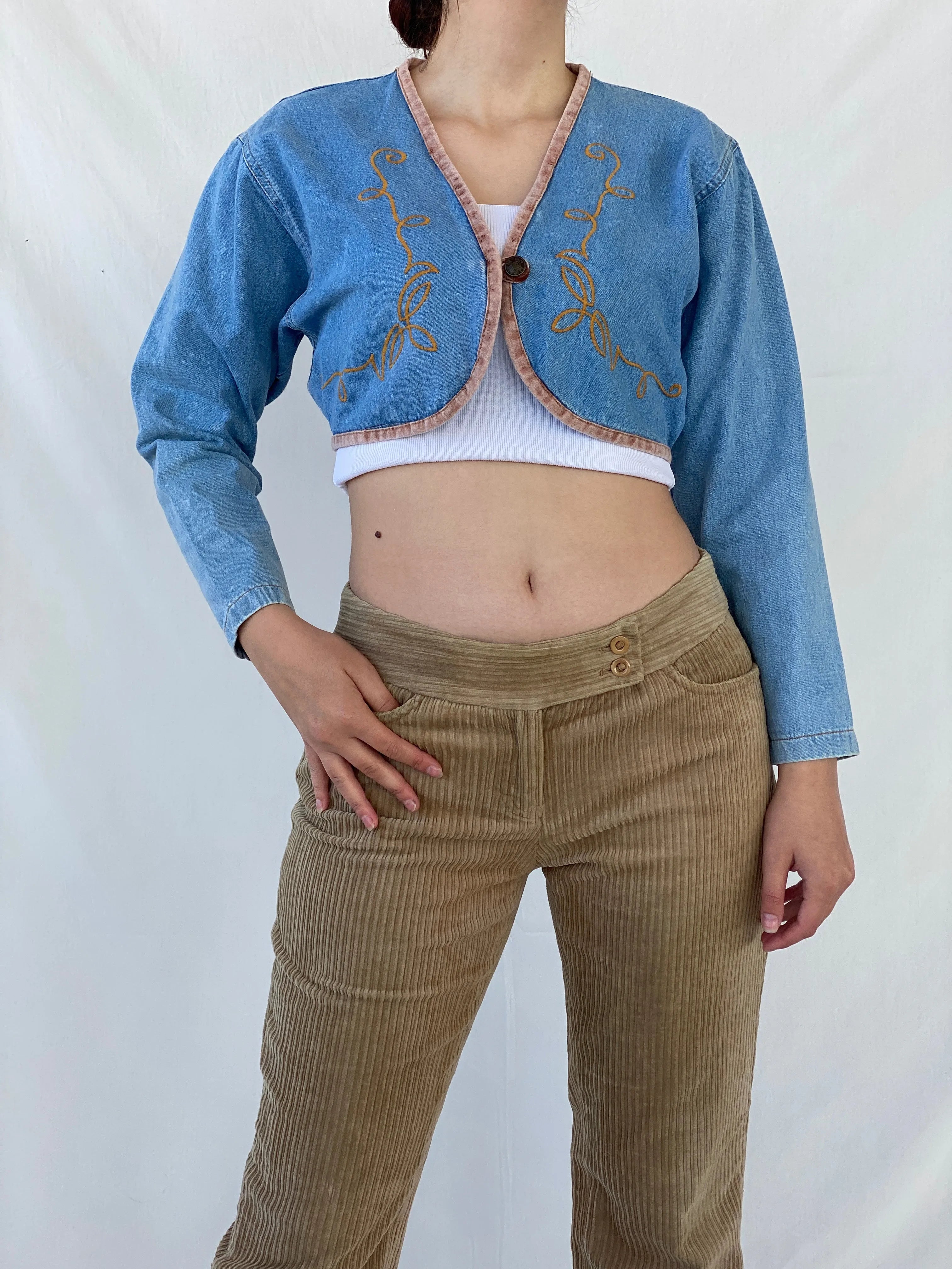 Vintage 90s Switch U.S.A Cropped Denim Jacket - S - Balagan Vintage Denim Jacket Ayah, Coats&Jackets, denim, denim jacket, denim top, Women's Denim Jackets
